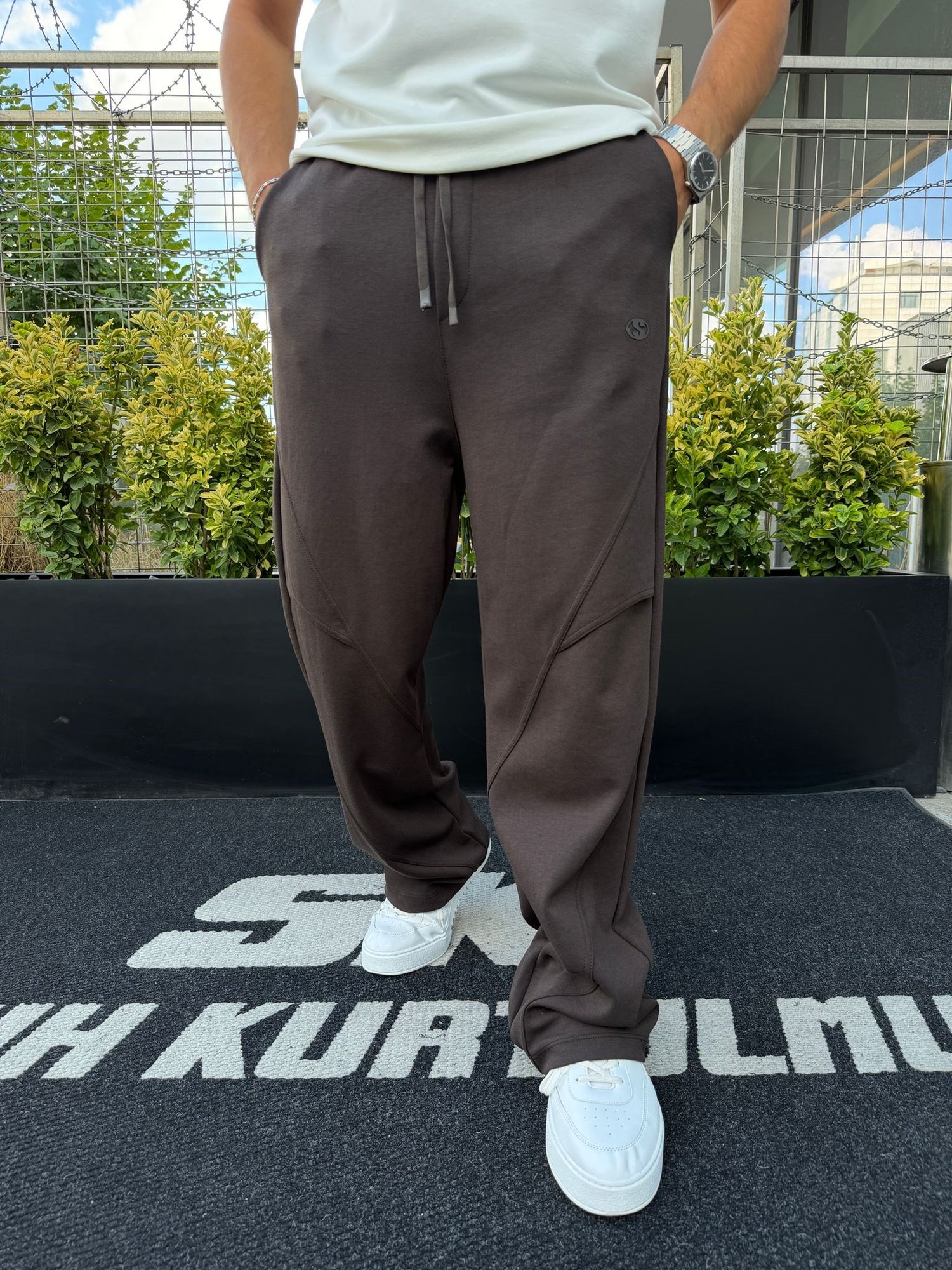 Kahverengi S Logolu Doubleface Parçalı Eşofman SP256
