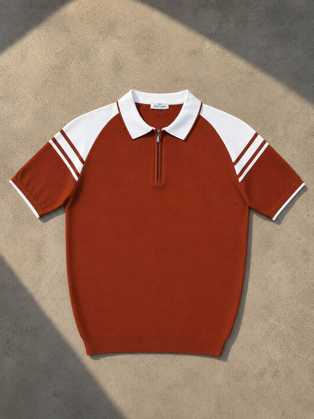 Kiremit Rengi Yakalı Tshirt