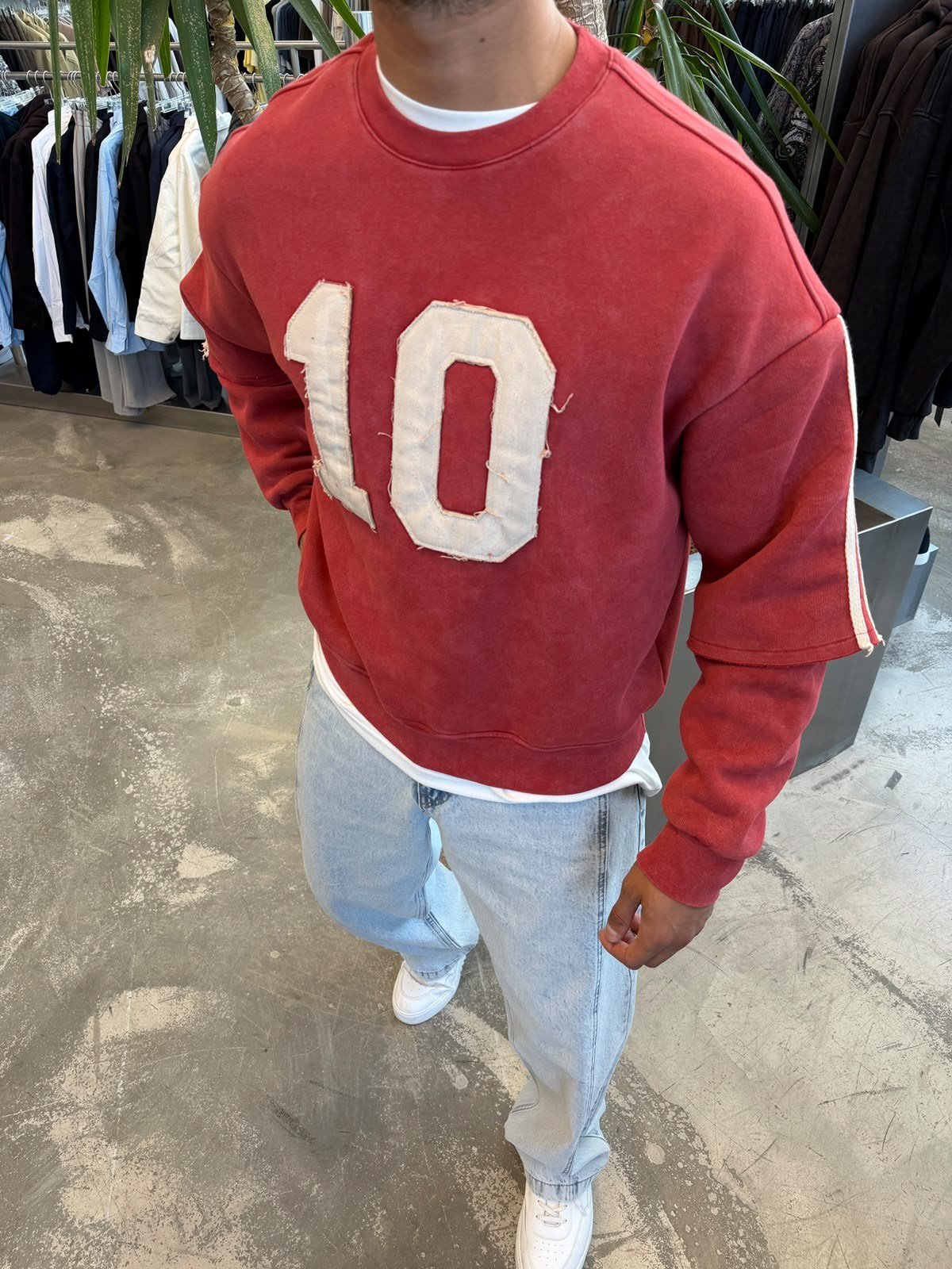 Kırmızı 10 Numara Parçalı Sweat ES10