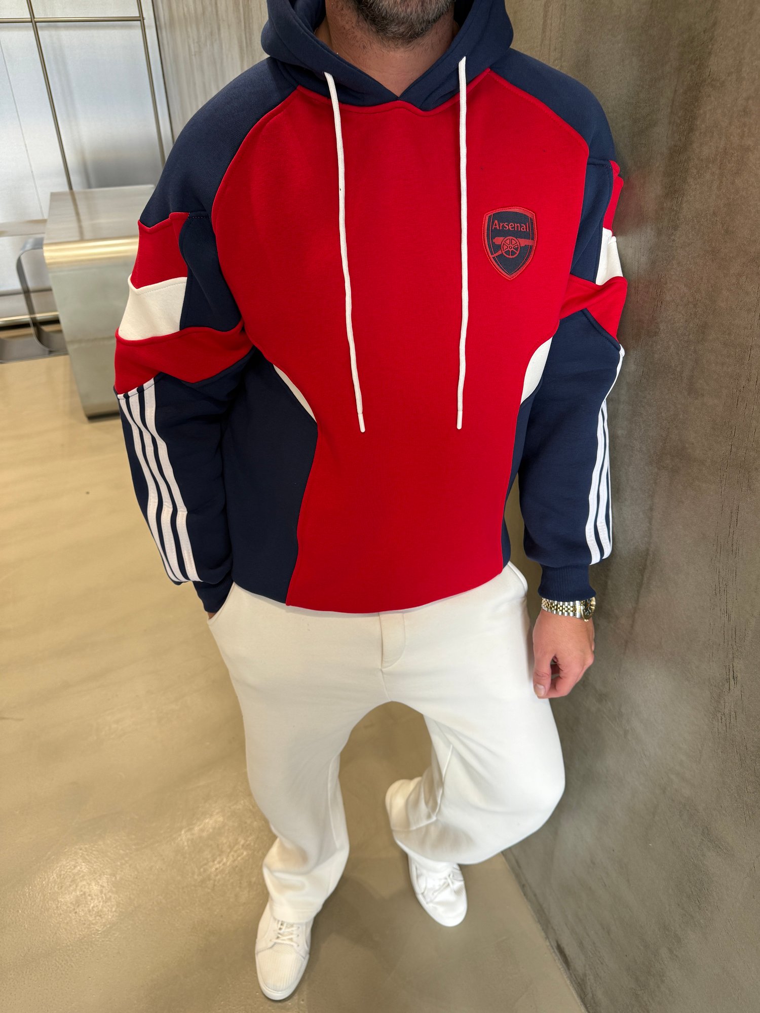 Kırmızı Kapüşonlu 3 İplik Sweat