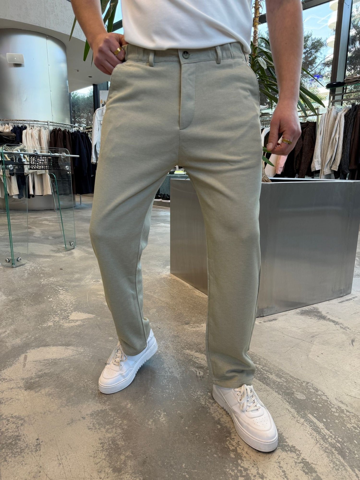 Krem Petek Örme Regular Kalıp 