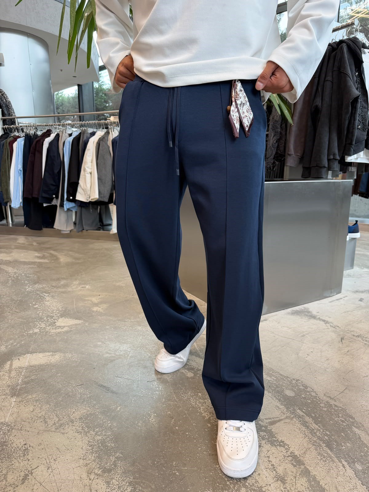 Lacivert Doubleface Basic Eşofman W8897