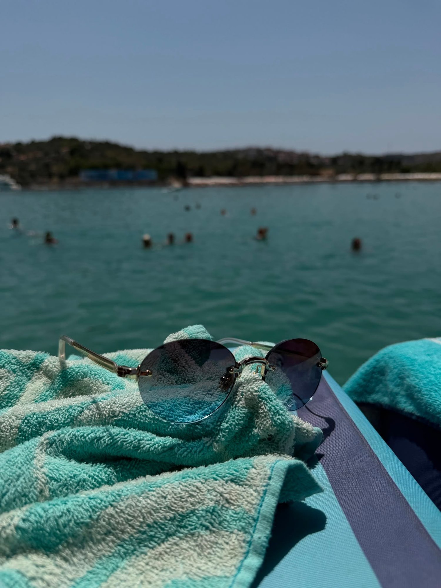 Ocean Blue Yuvarlak Metal Çerçeve Güneş Gözlüğü