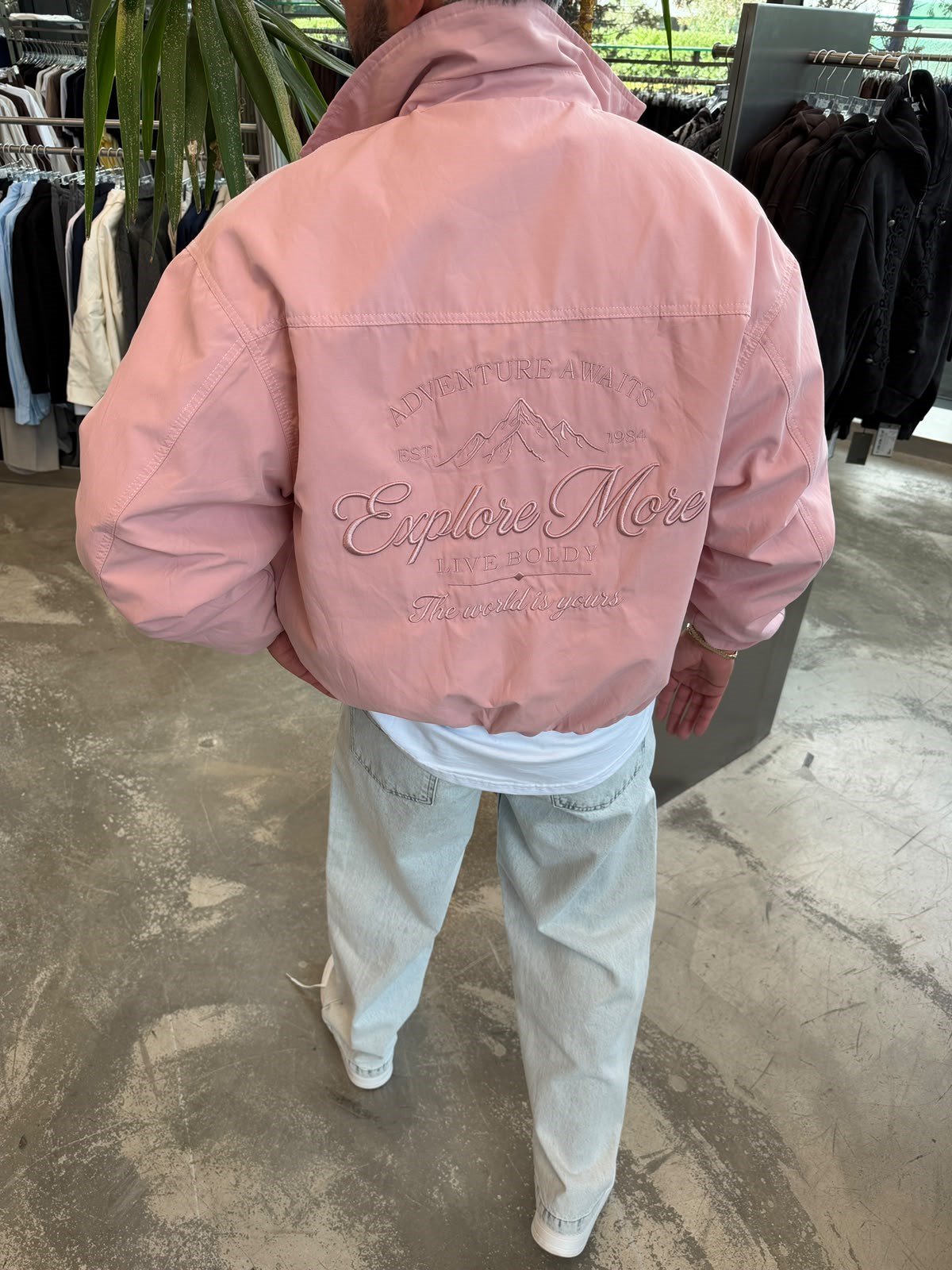 Pembe Rt Arka Baskılı Ceket