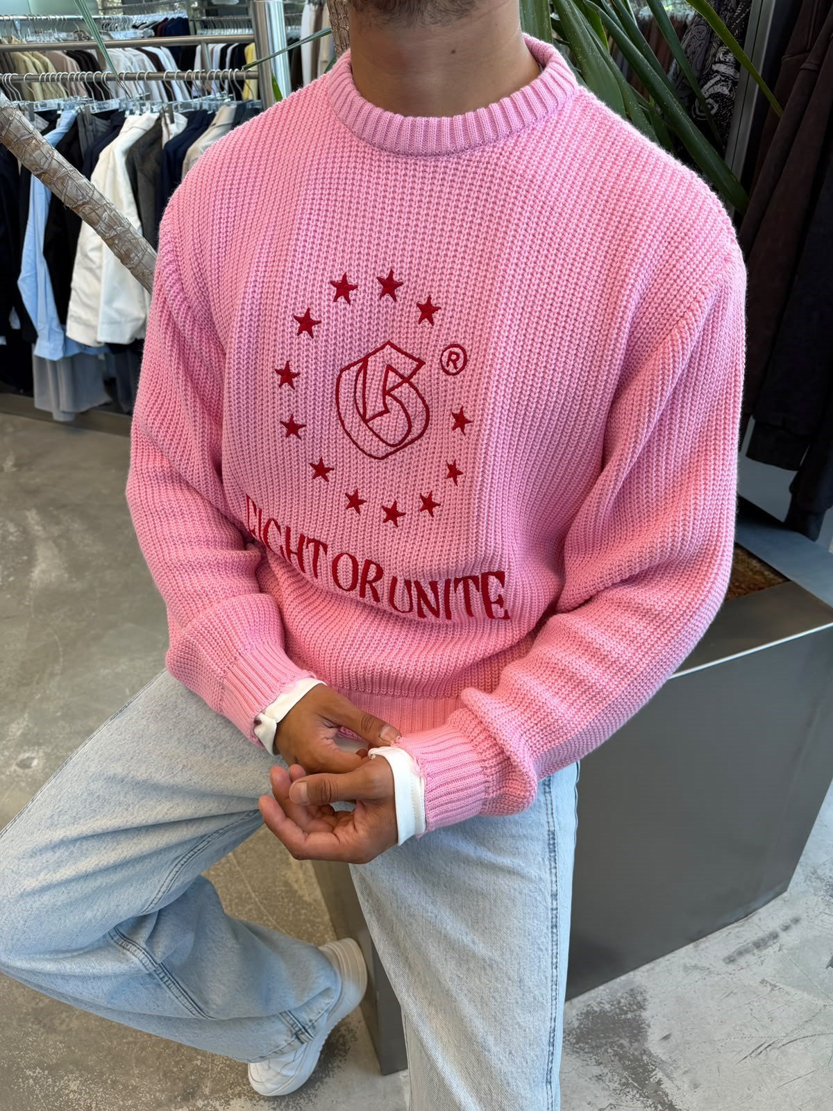 Pink Boxy-Fit Sweat