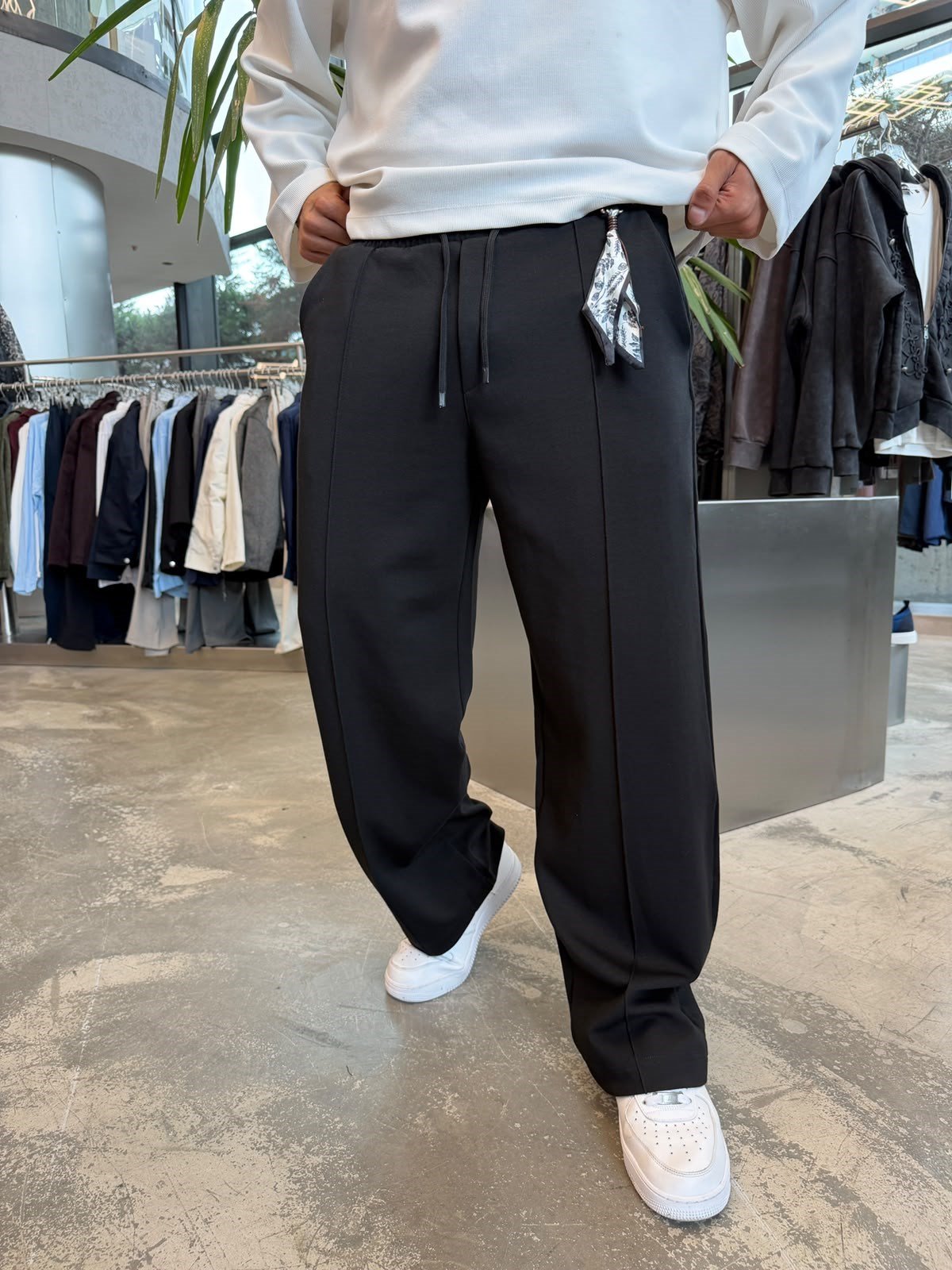 Siyah Doubleface Basic Eşofman W8897