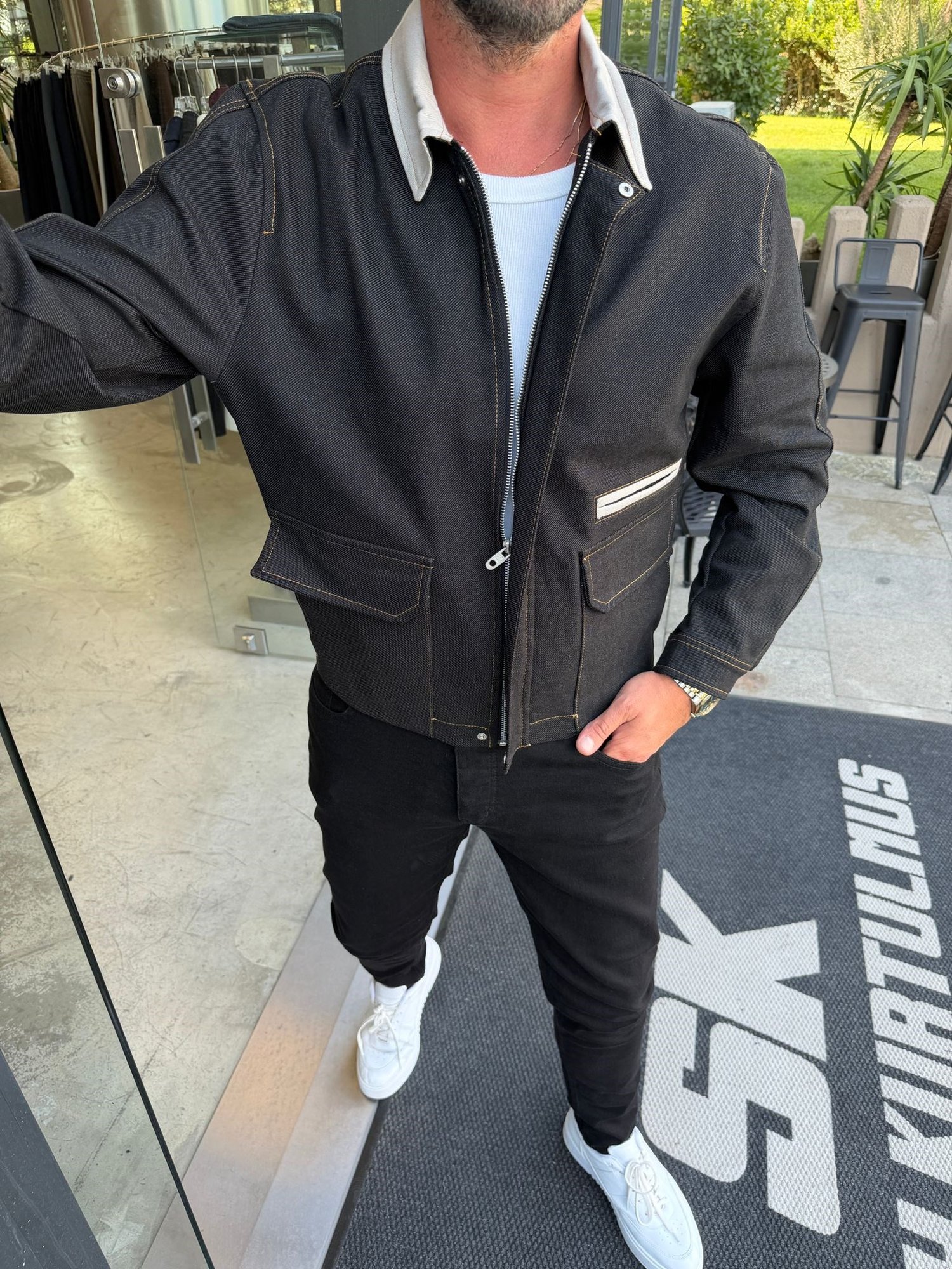 Siyah Kot Gabardin Ceket RT150