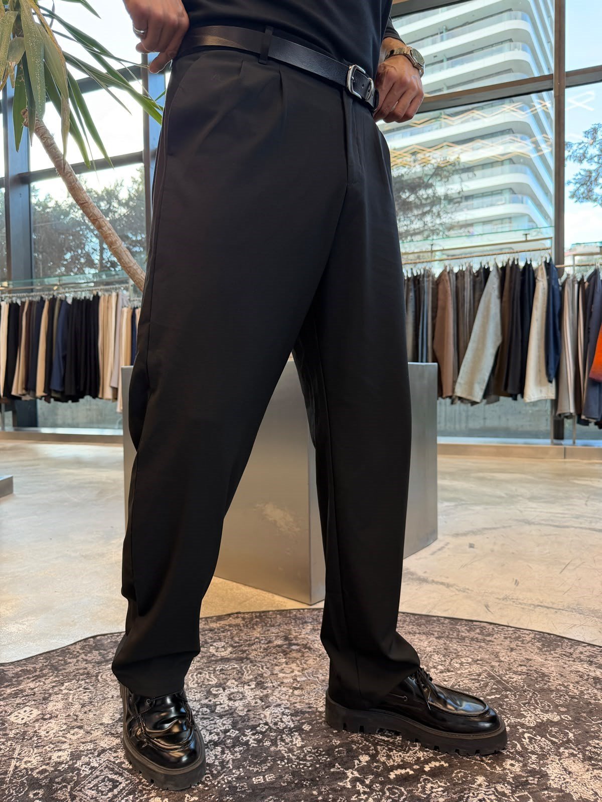 Siyah Pileli Baggy SF4032