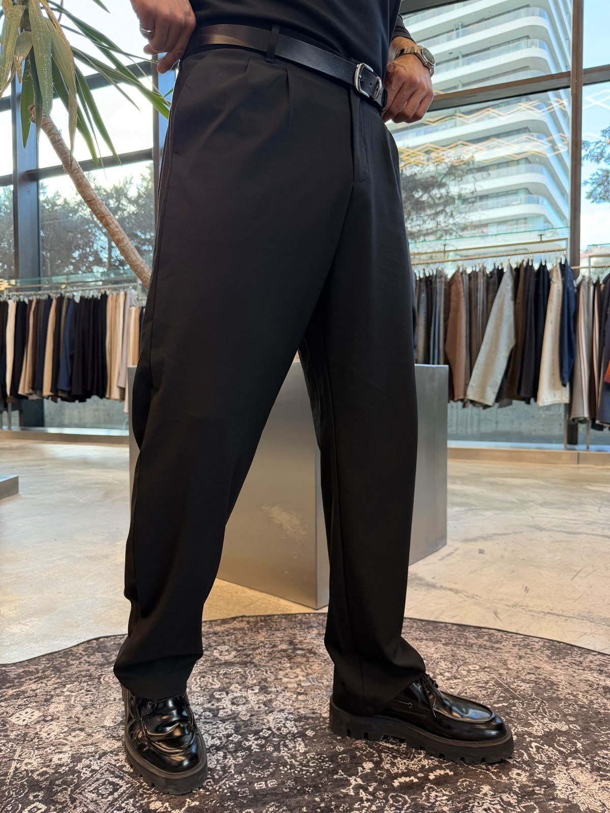 Siyah Pileli Baggy SF4032