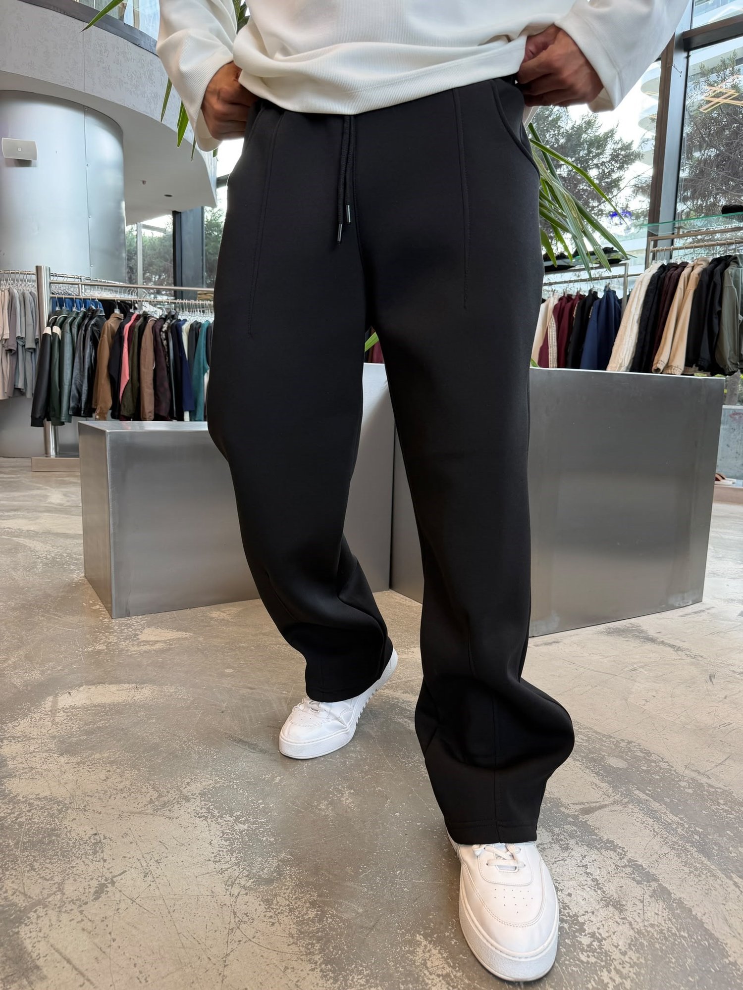 Siyah RS Panda Scuba Kumaş Eşofman RS215