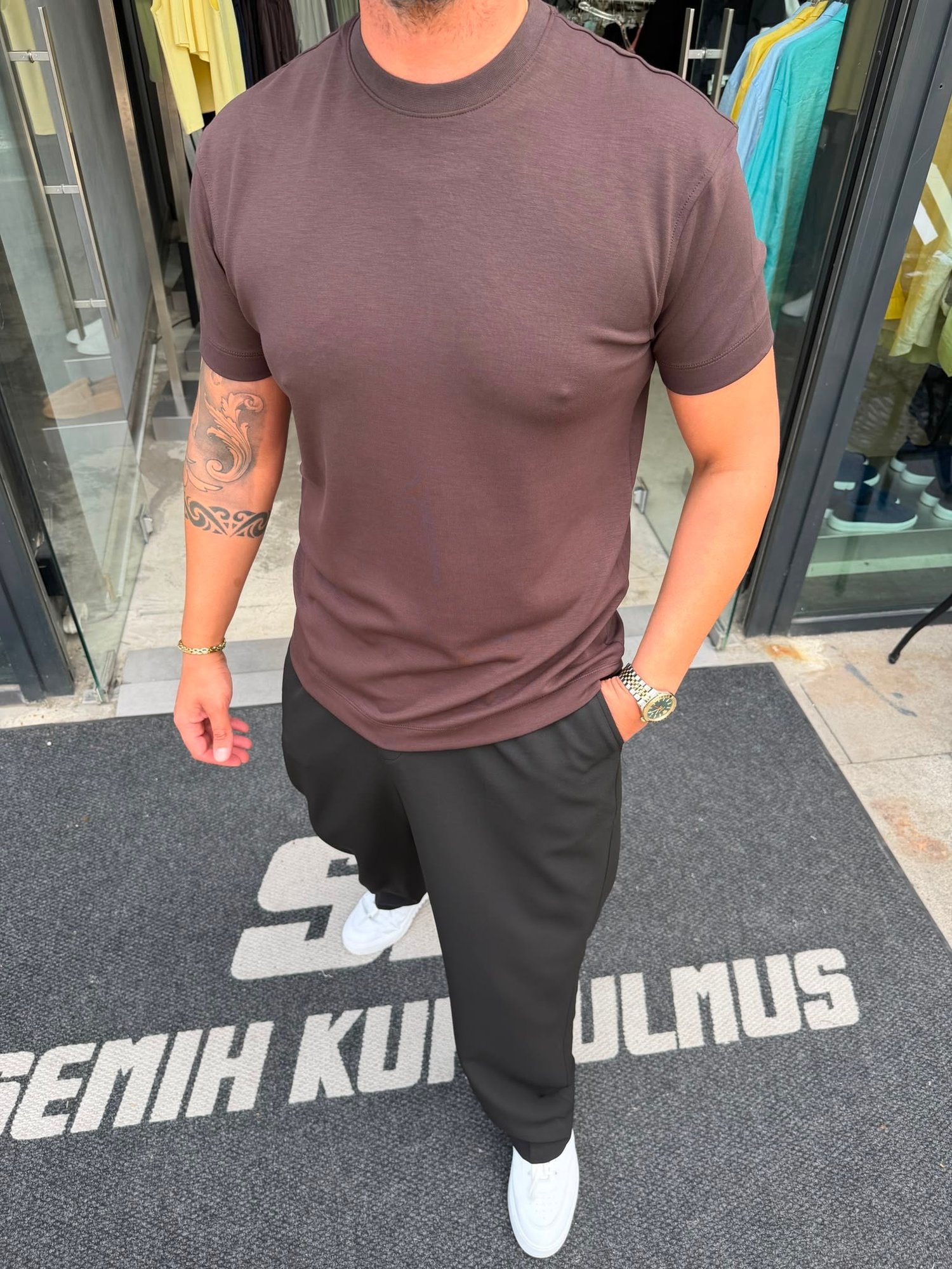 SK İthal Modal Kahverengi T-Shirt