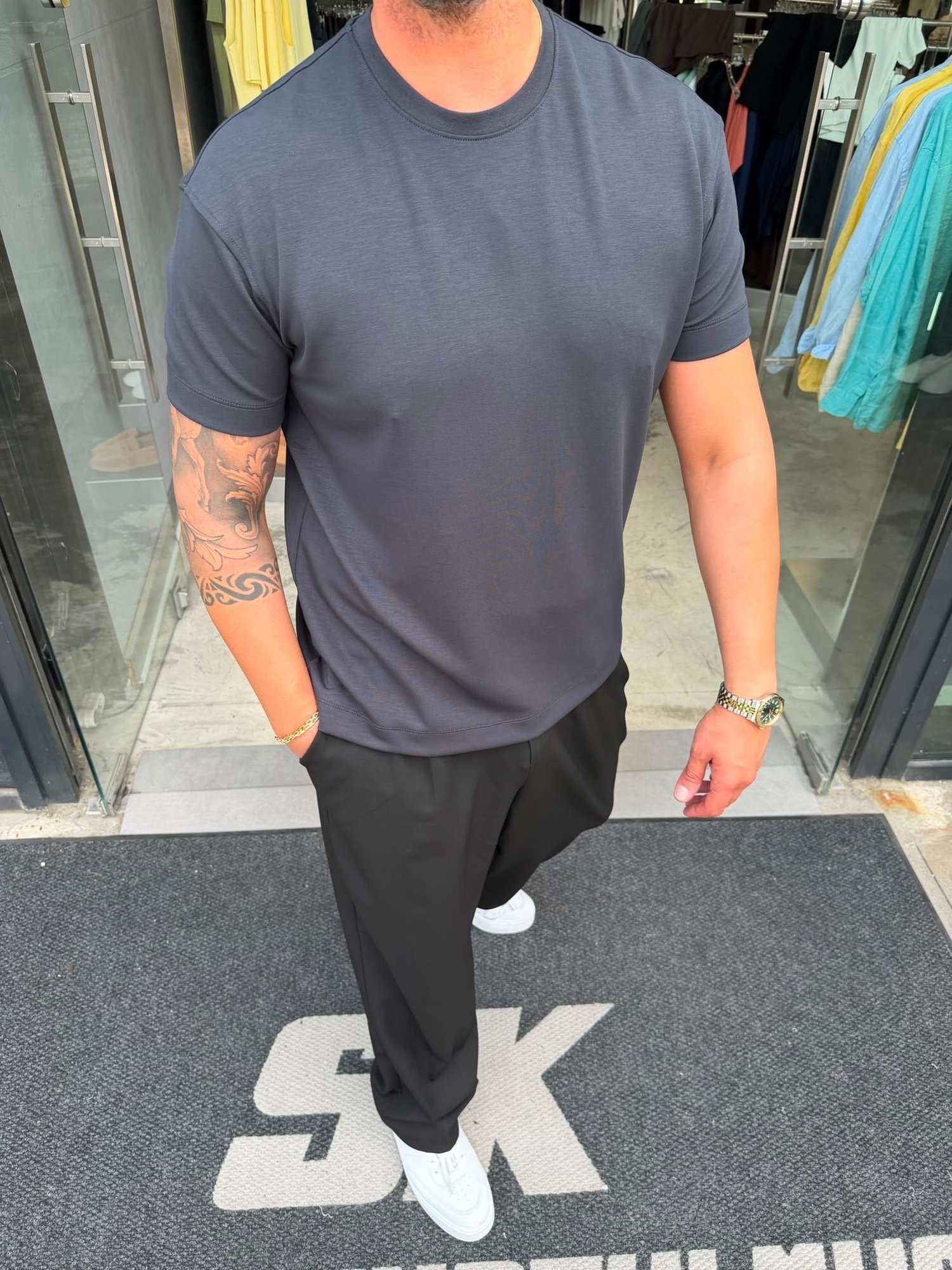 SK İthal Modal Lacivert T-Shirt
