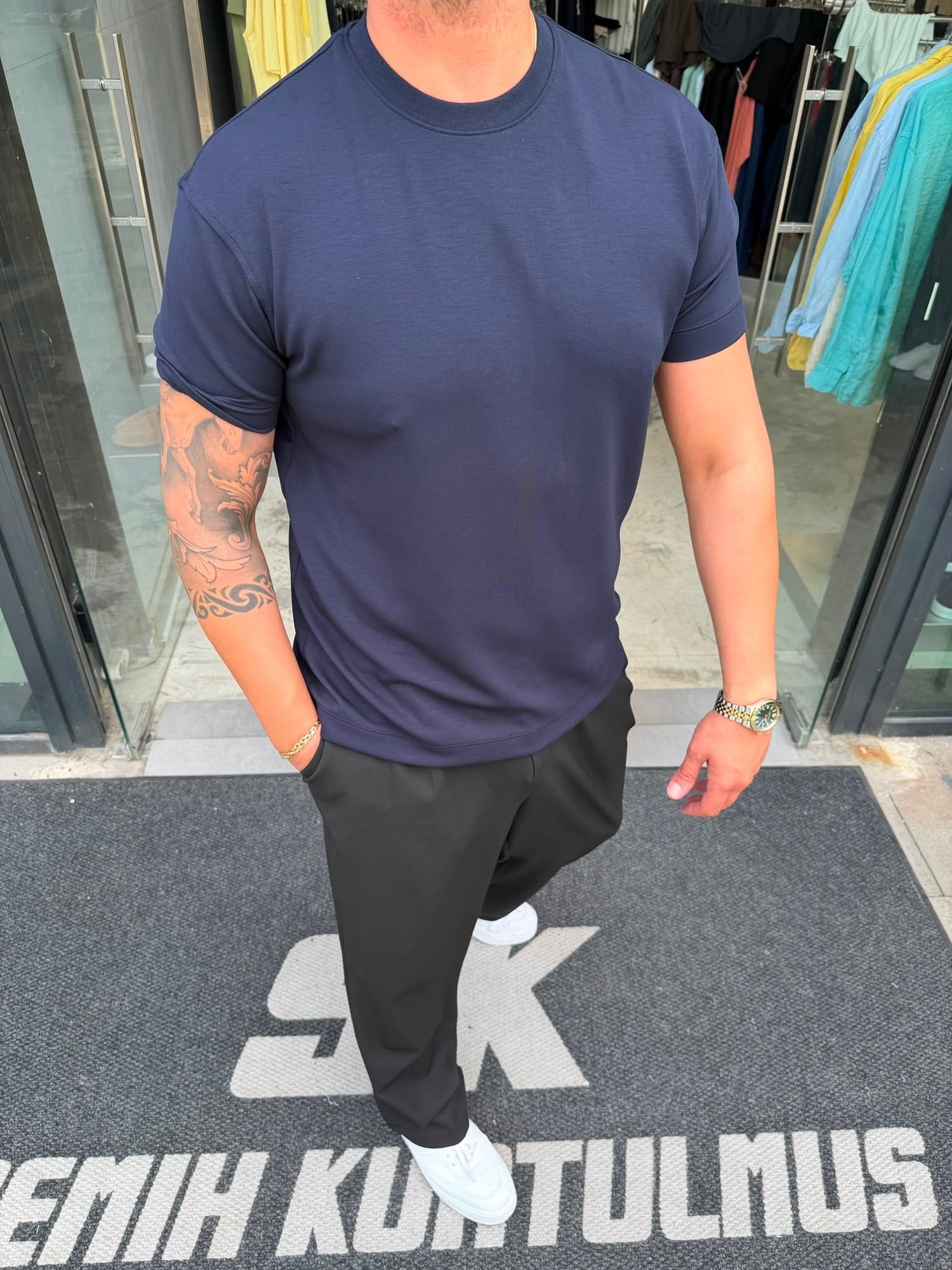 SK İthal Modal Lacİvert T-Shirt