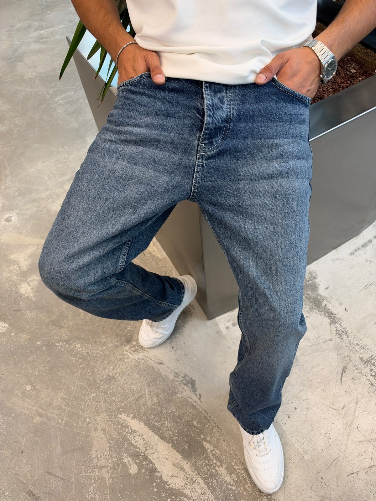 Yıkamalı Lacivert Baggy Kot KP58
