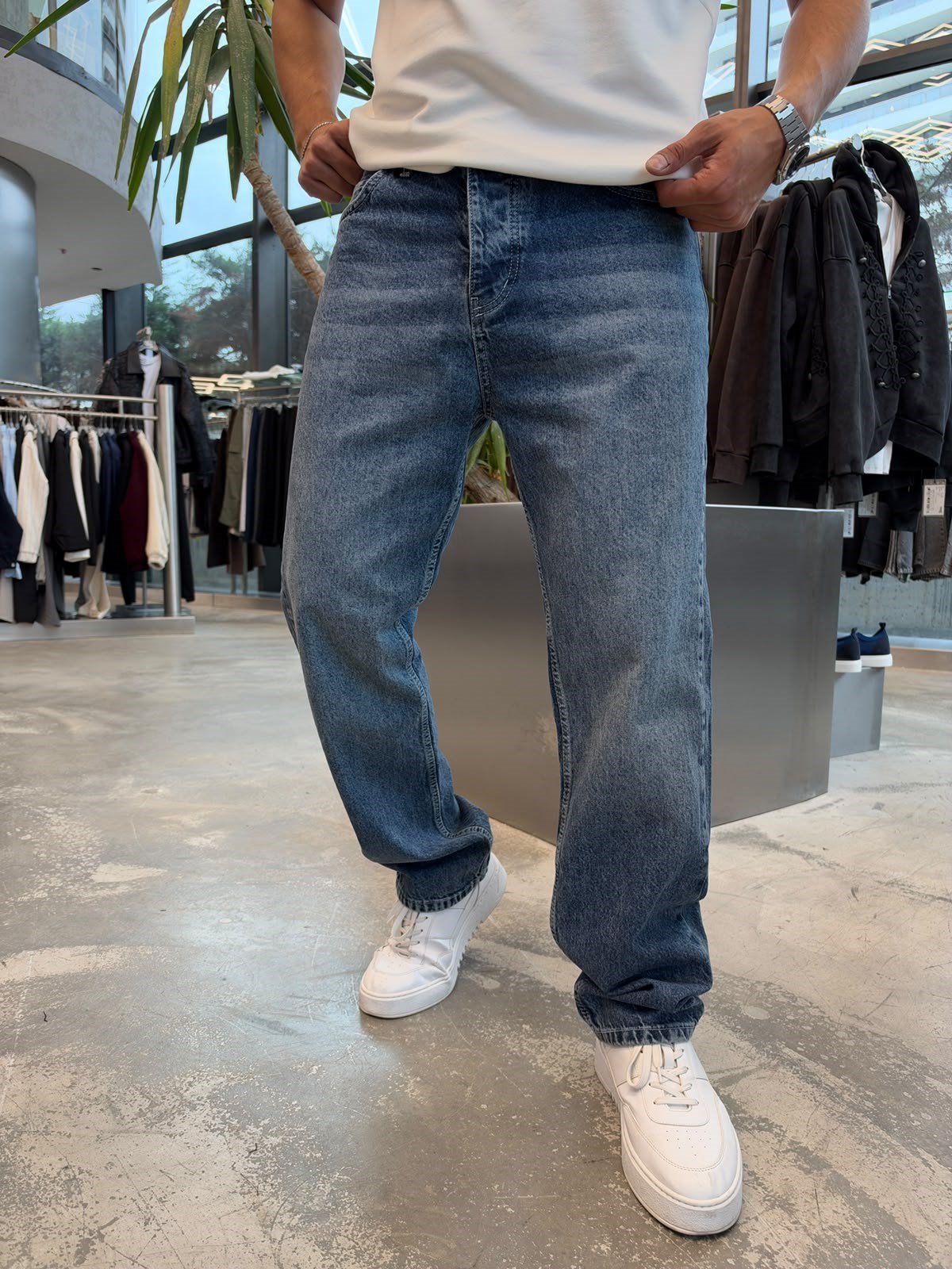 Yıkamalı Lacivert Baggy Kot KP58