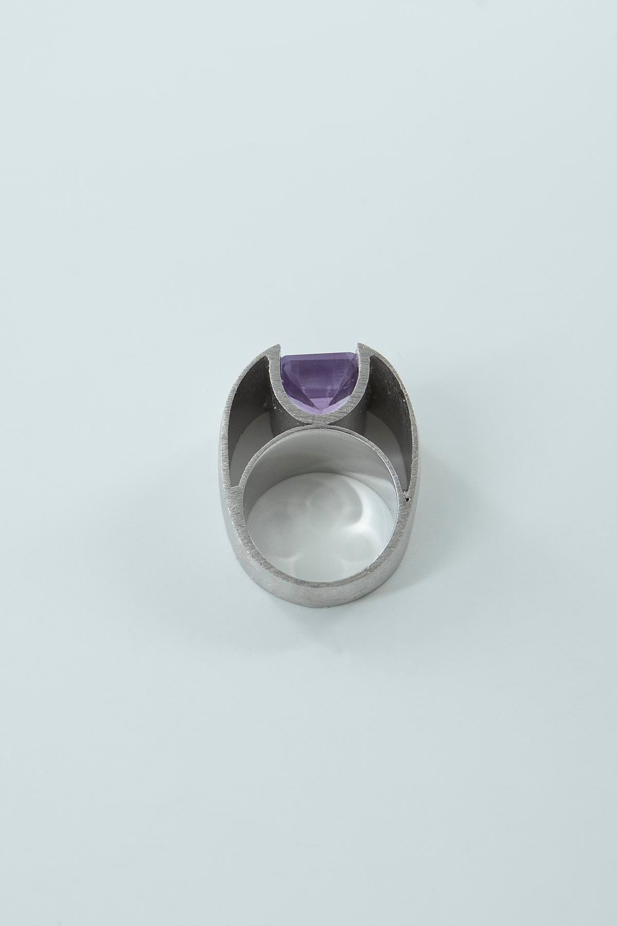  Ametist Taşlı Gümüş Yüzük 8.25 Ct