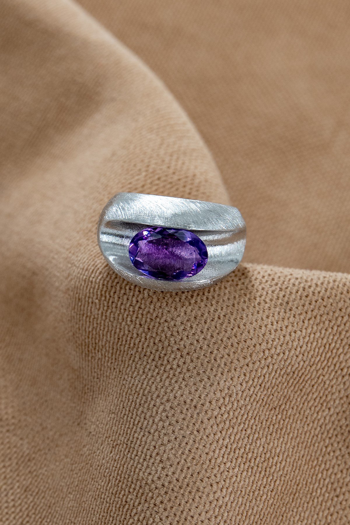 Amethyst (Ametist) Gümüş Yüzük