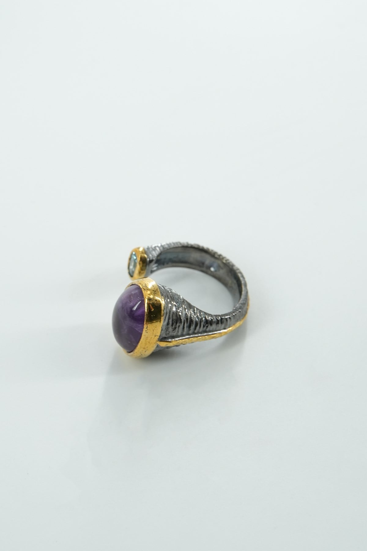 Amethyst & Aquamarine Taşlı Gümüş Yüzük