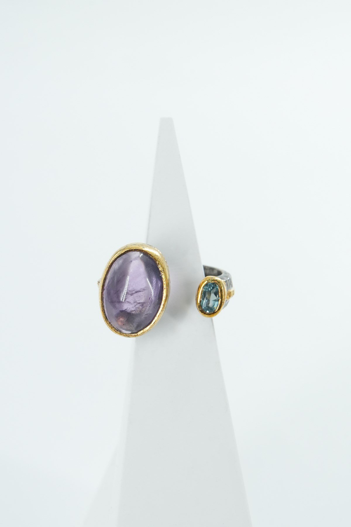 Amethyst & Aquamarine Taşlı Gümüş Yüzük