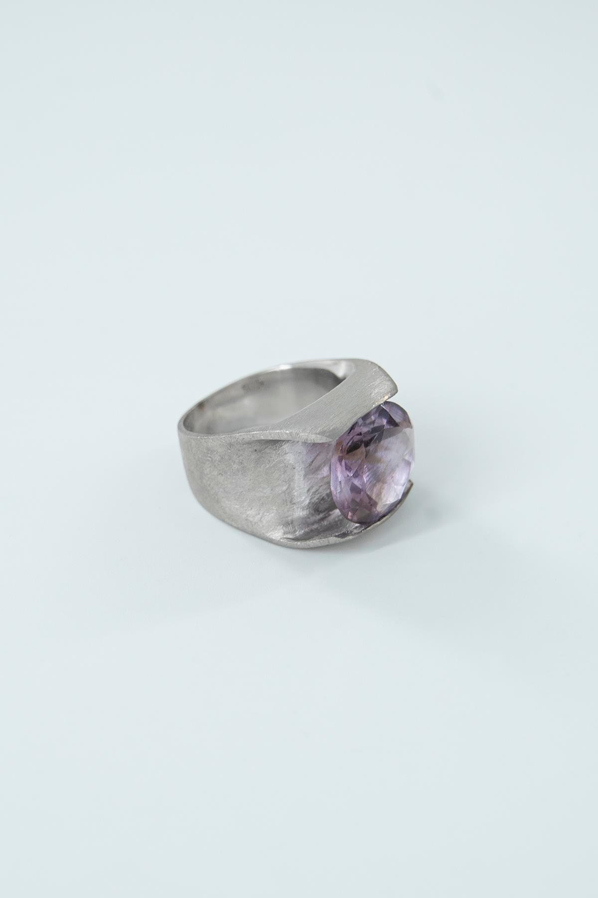 Amethyst Taşlı Gümüş Yüzük 7.20 ct