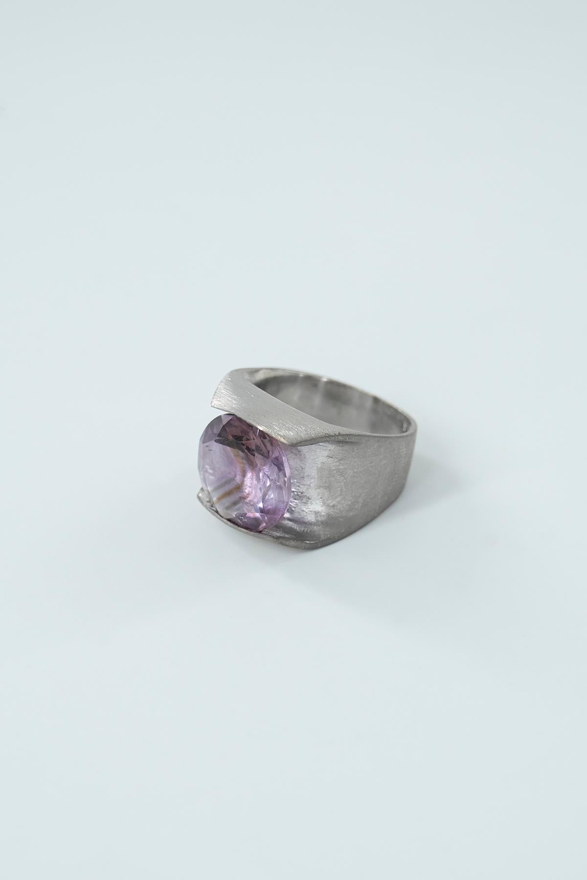 Amethyst Taşlı Gümüş Yüzük 7.20 ct