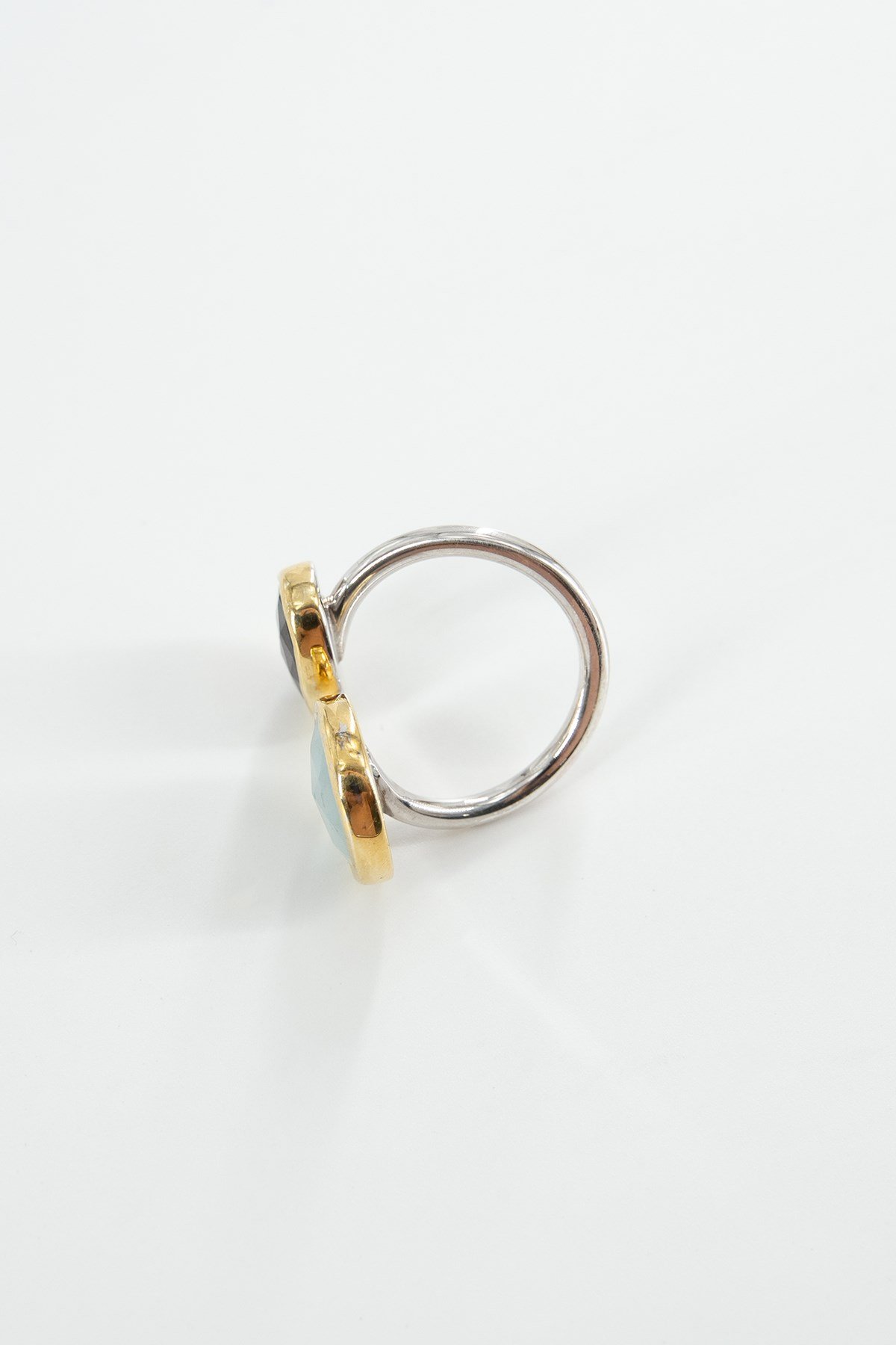 Aquamarine & Garnet Taşlı Gümüş Yüzük