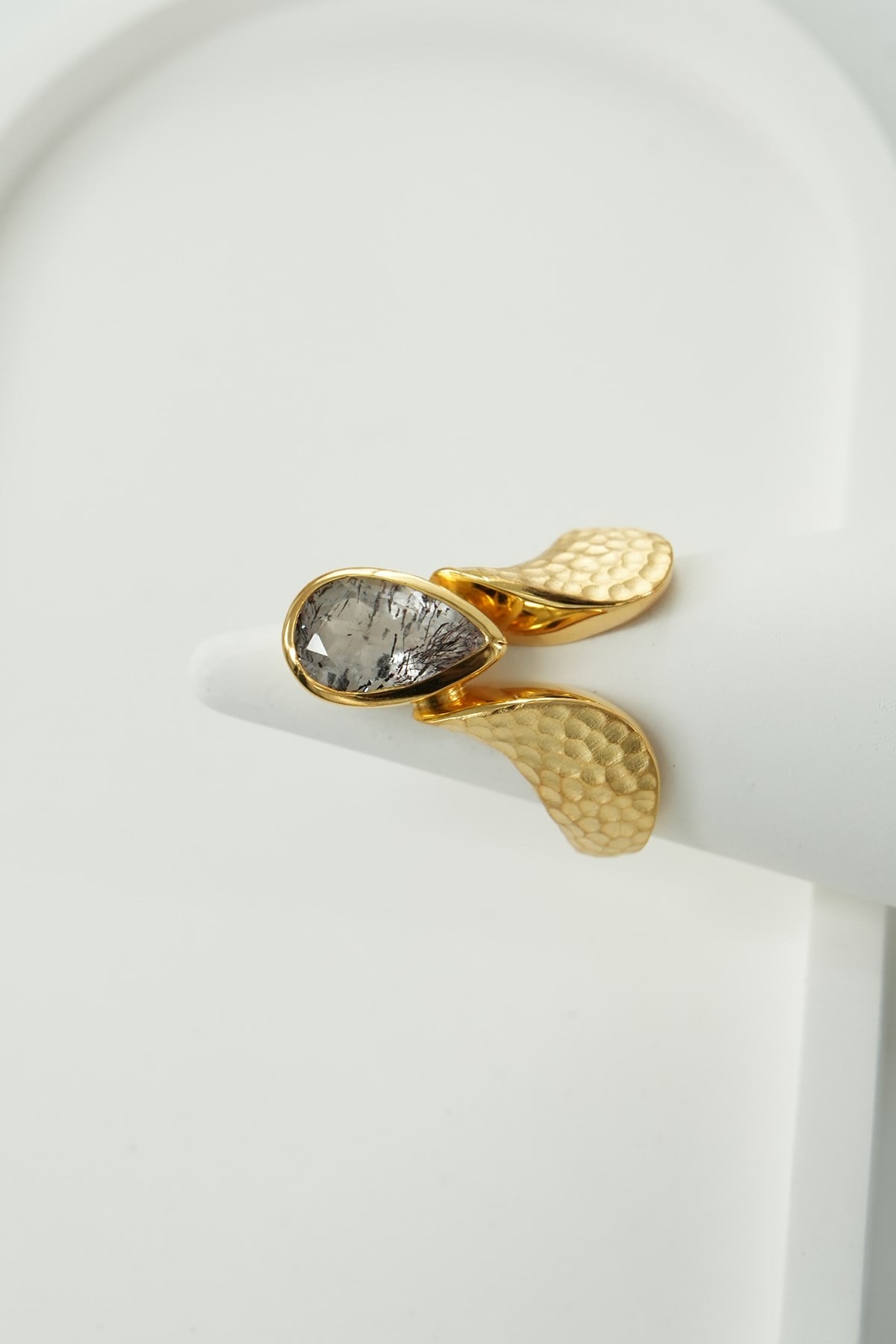 Black Rutile Taşlı Gümüş Yüzük