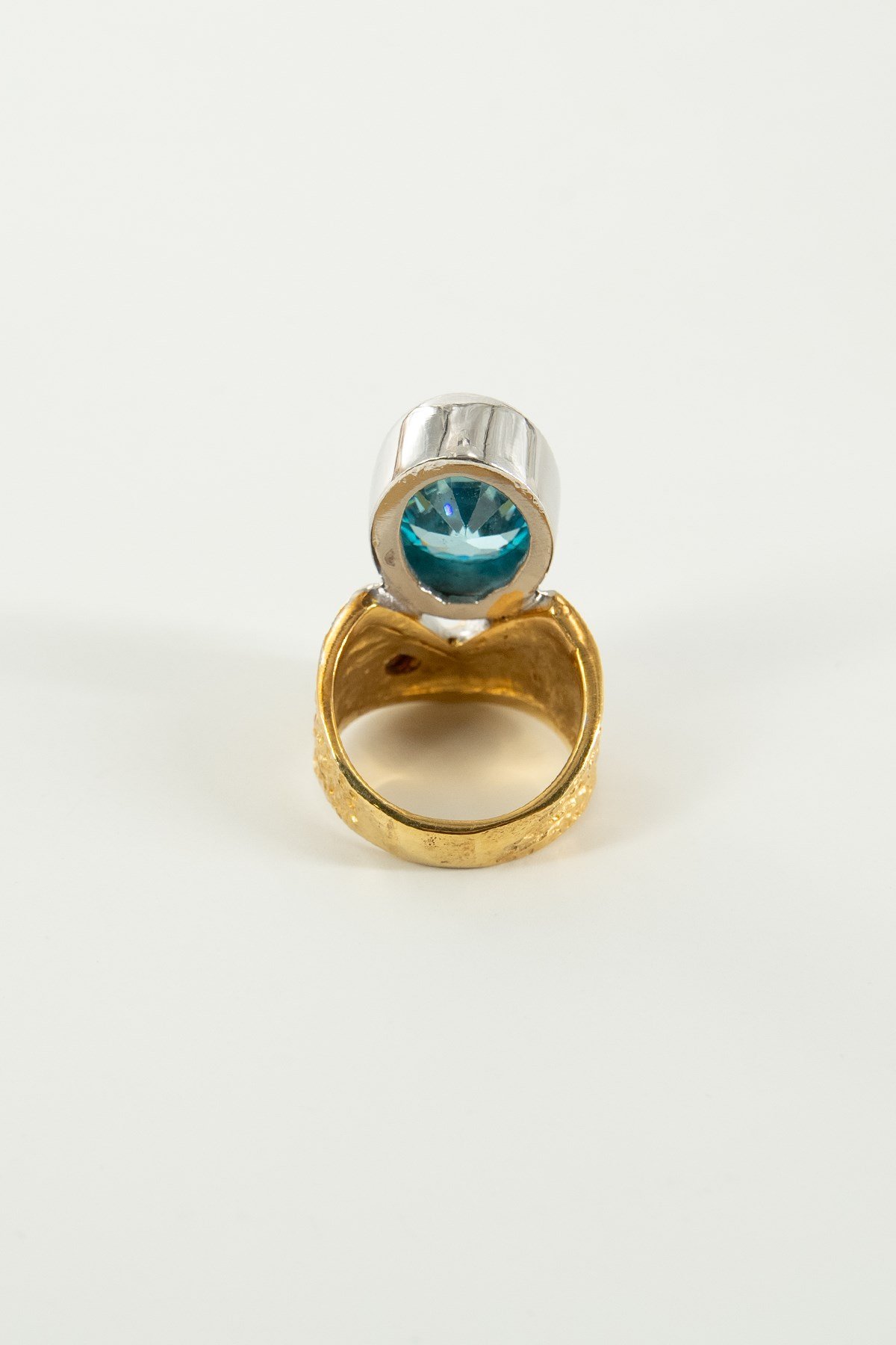 Blue Topaz & Garnet Taşlı Gümüş Yüzük