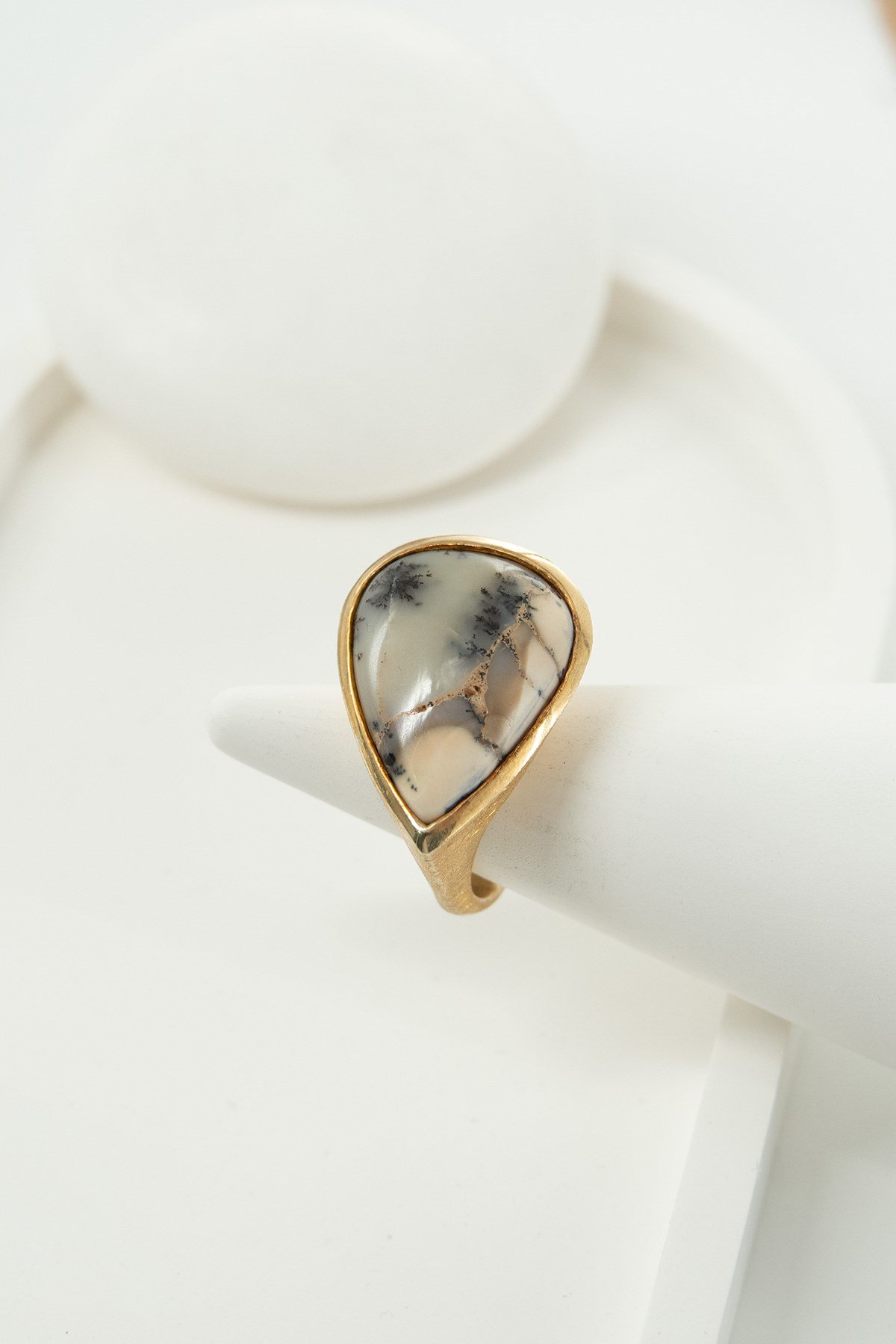 Dendrit Agate Taşlı Gümüş Yüzük