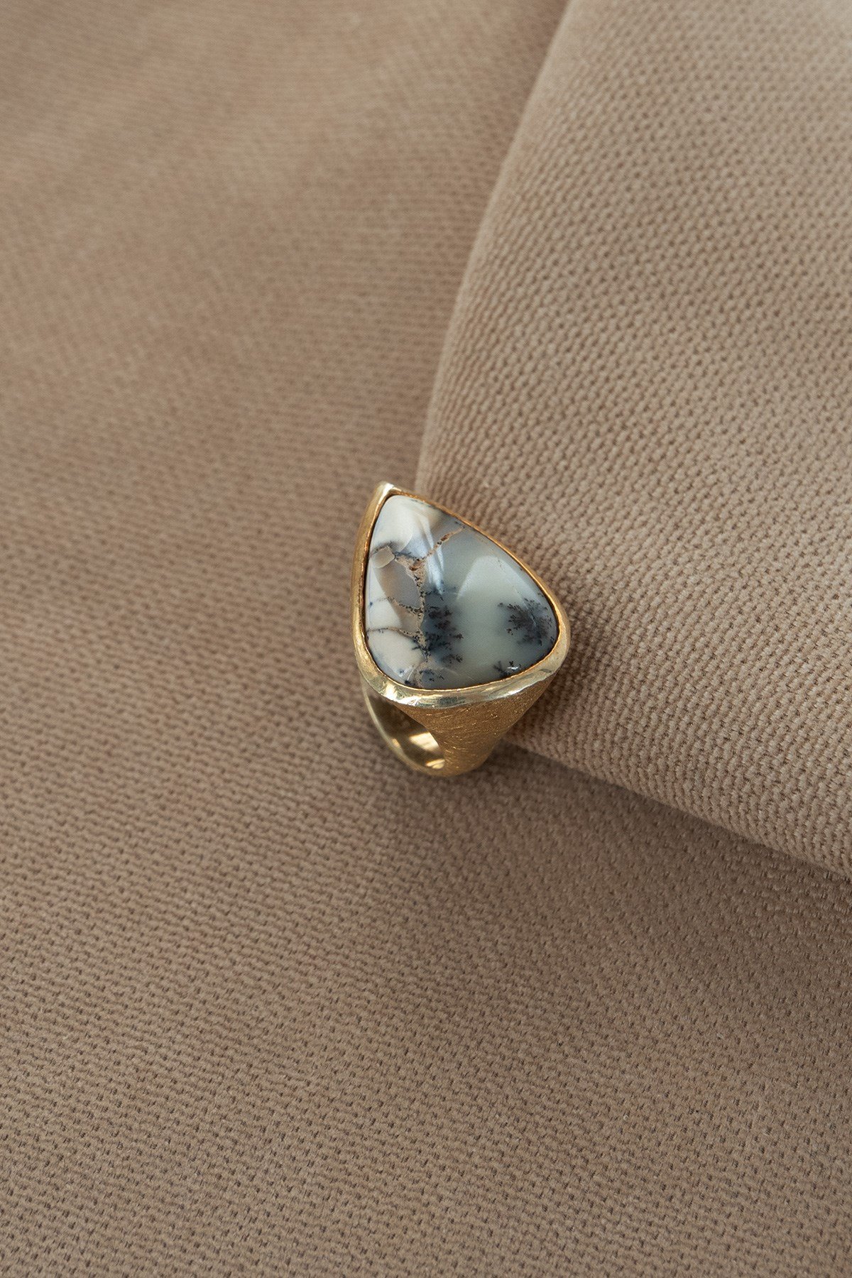 Dendrit Agate Taşlı Gümüş Yüzük