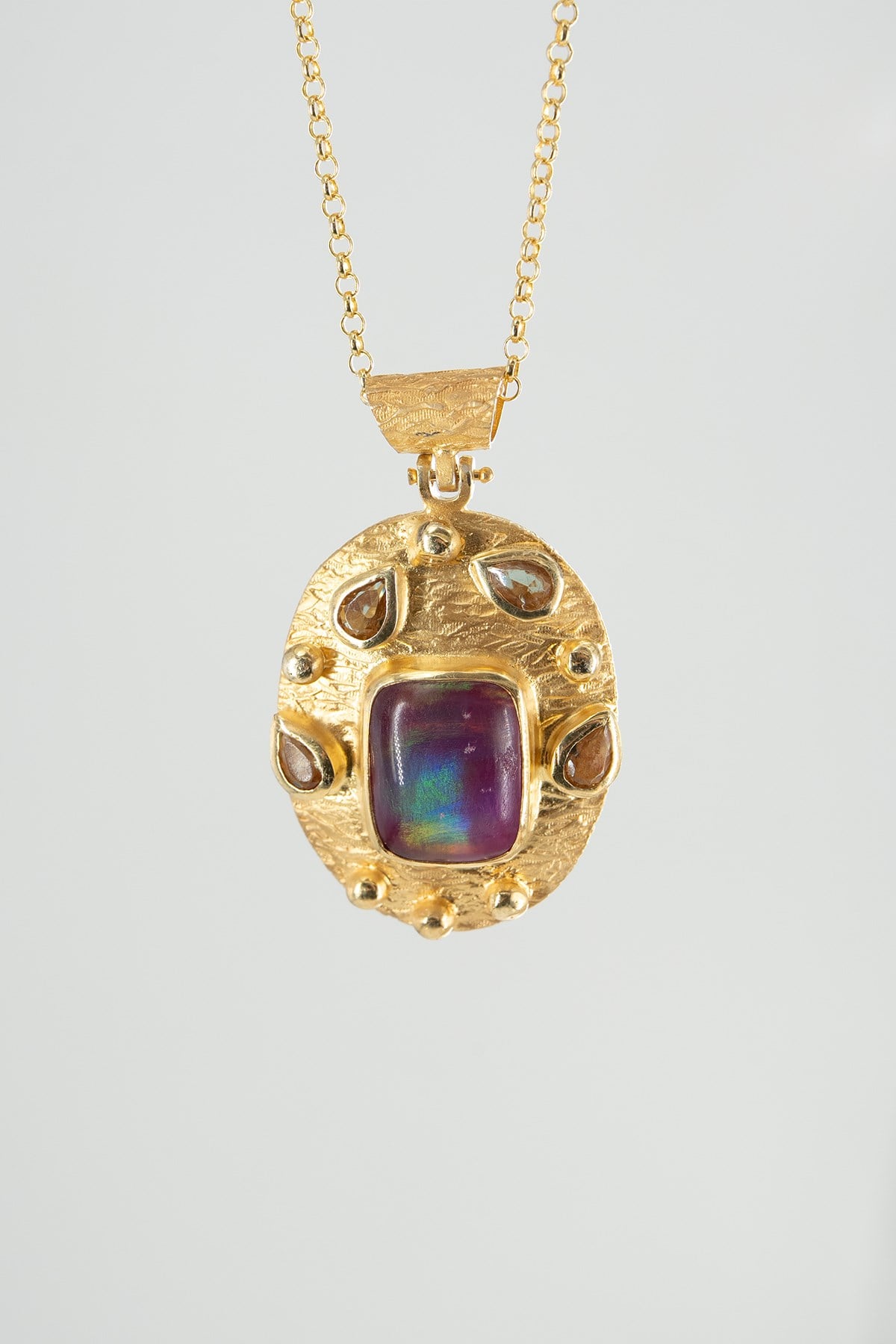 Double Opal, Zultanit Taşlı Gümüş Kolye