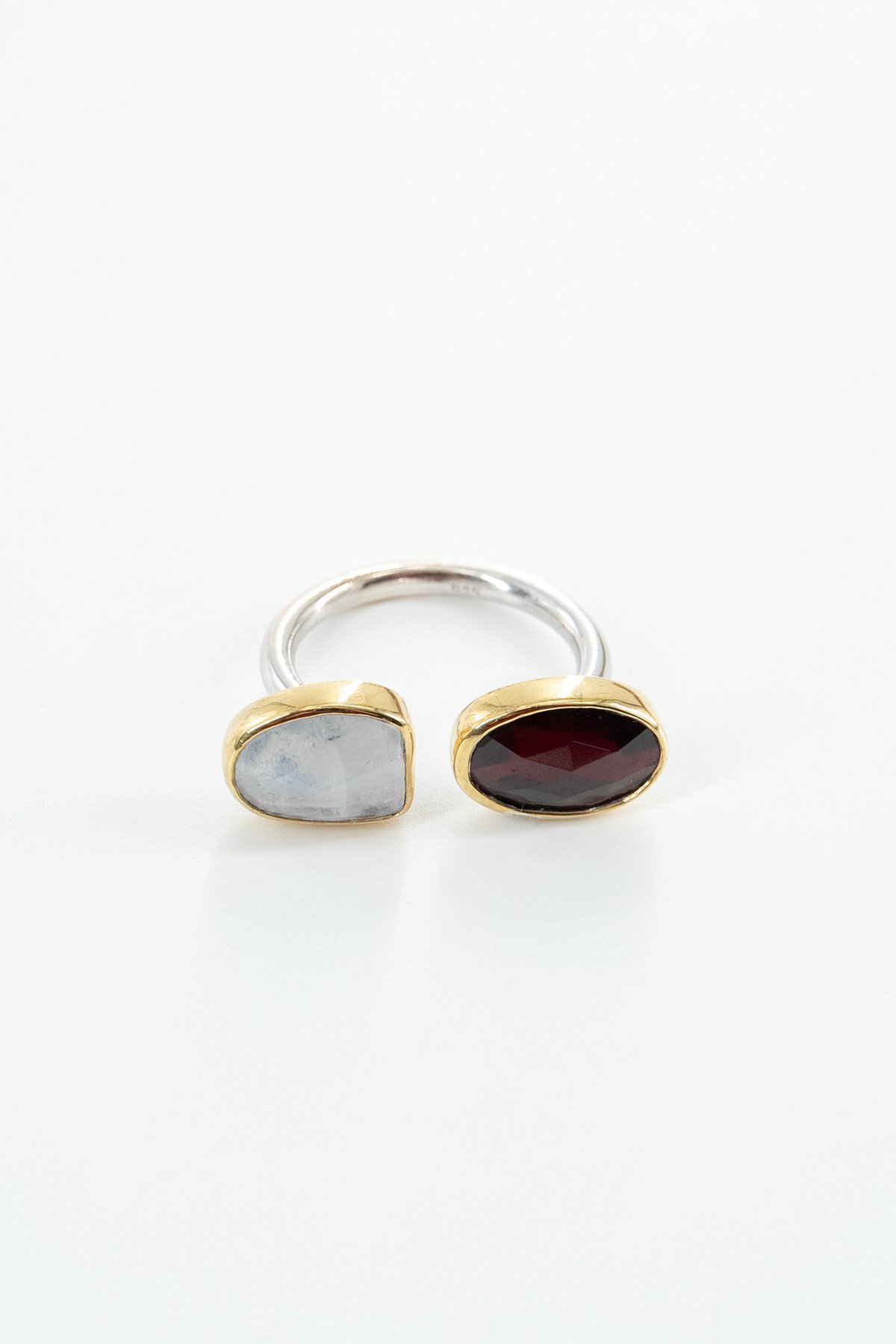 Garnet & Moonstone Gümüş Yüzük