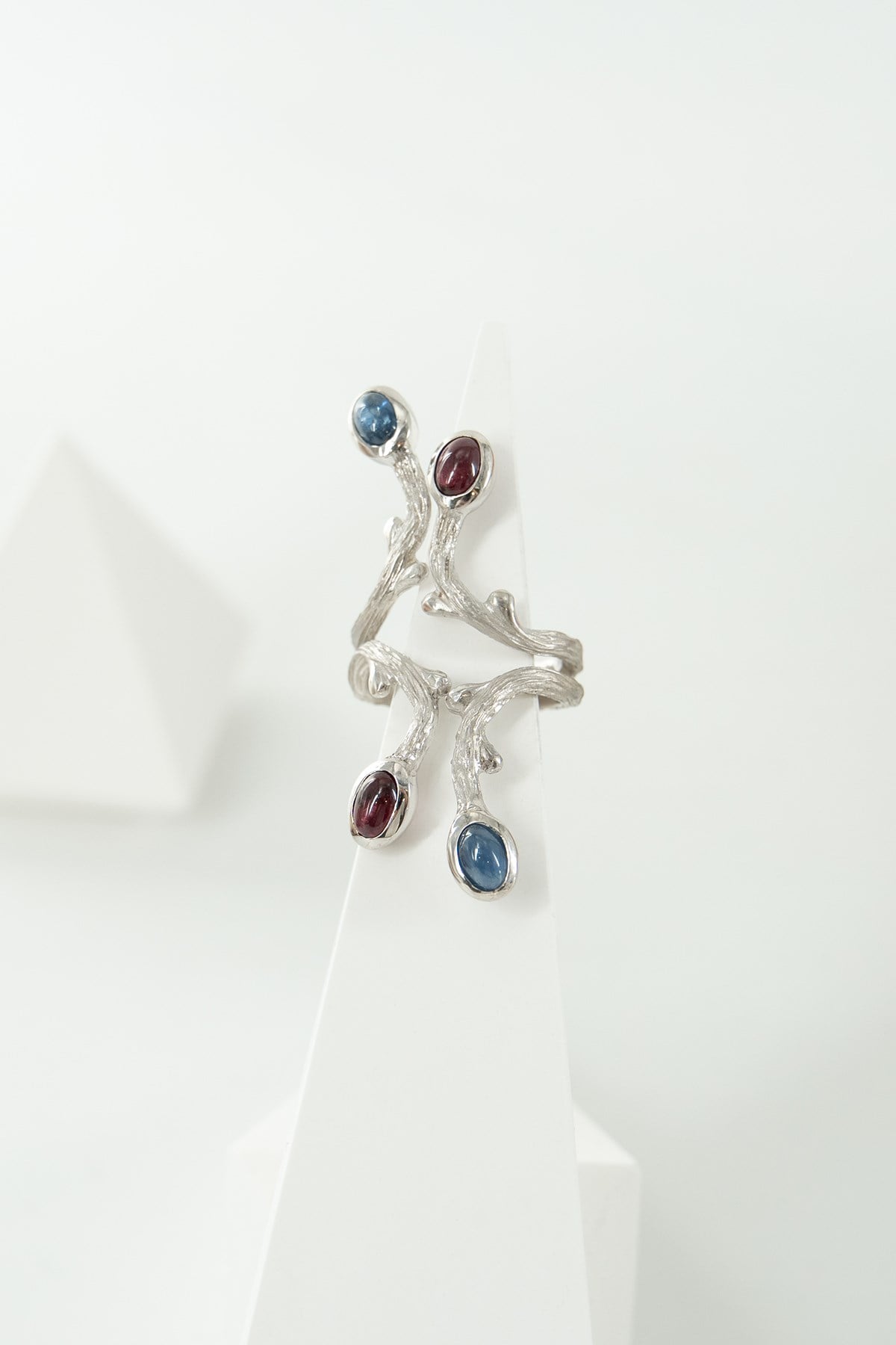 Garnet & Safir Taşlı Gümüş Yüzük