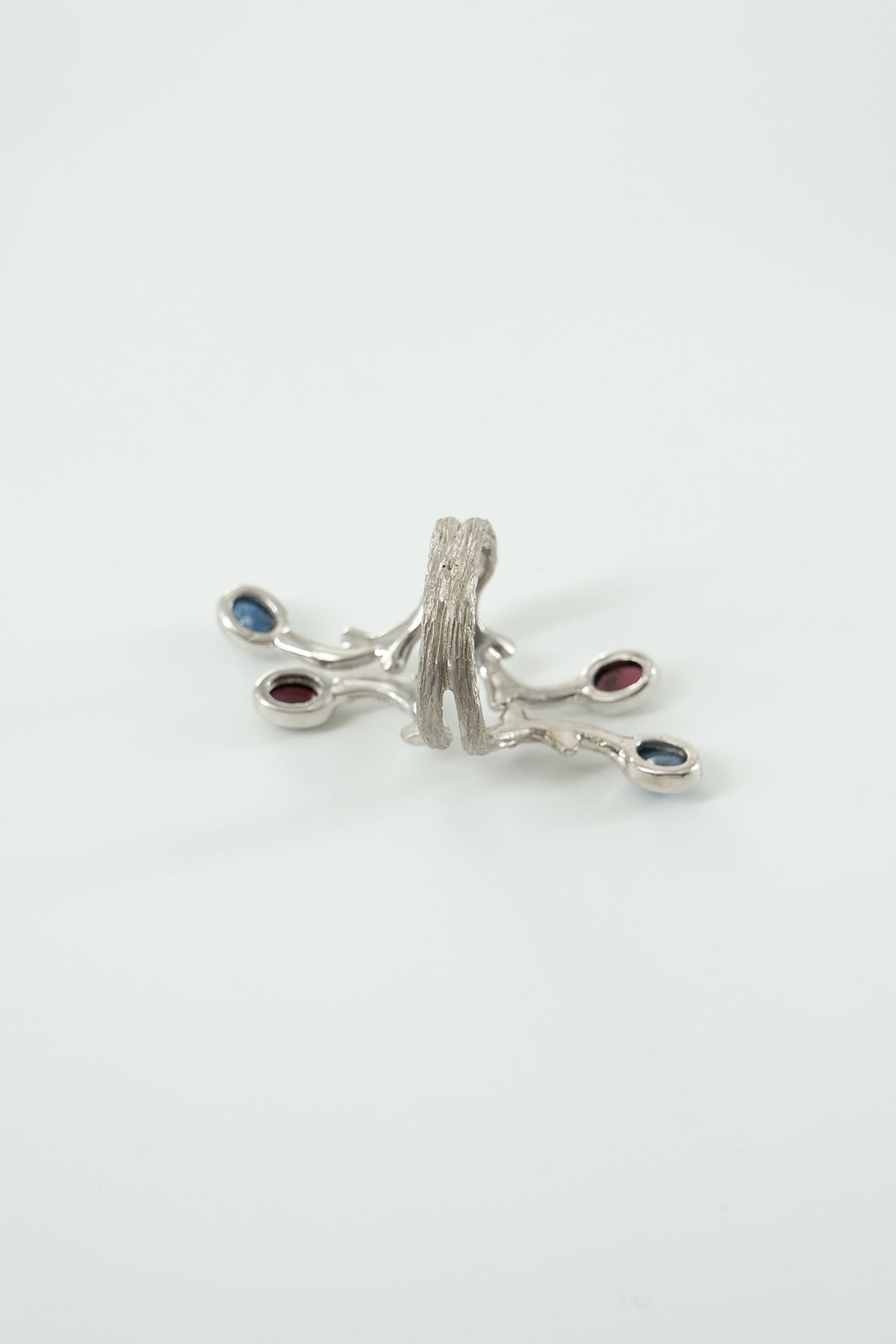 Garnet & Safir Taşlı Gümüş Yüzük
