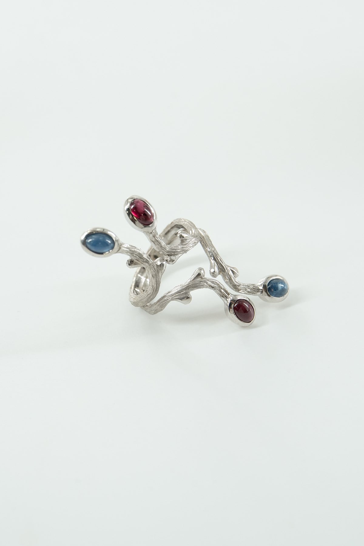 Garnet & Safir Taşlı Gümüş Yüzük