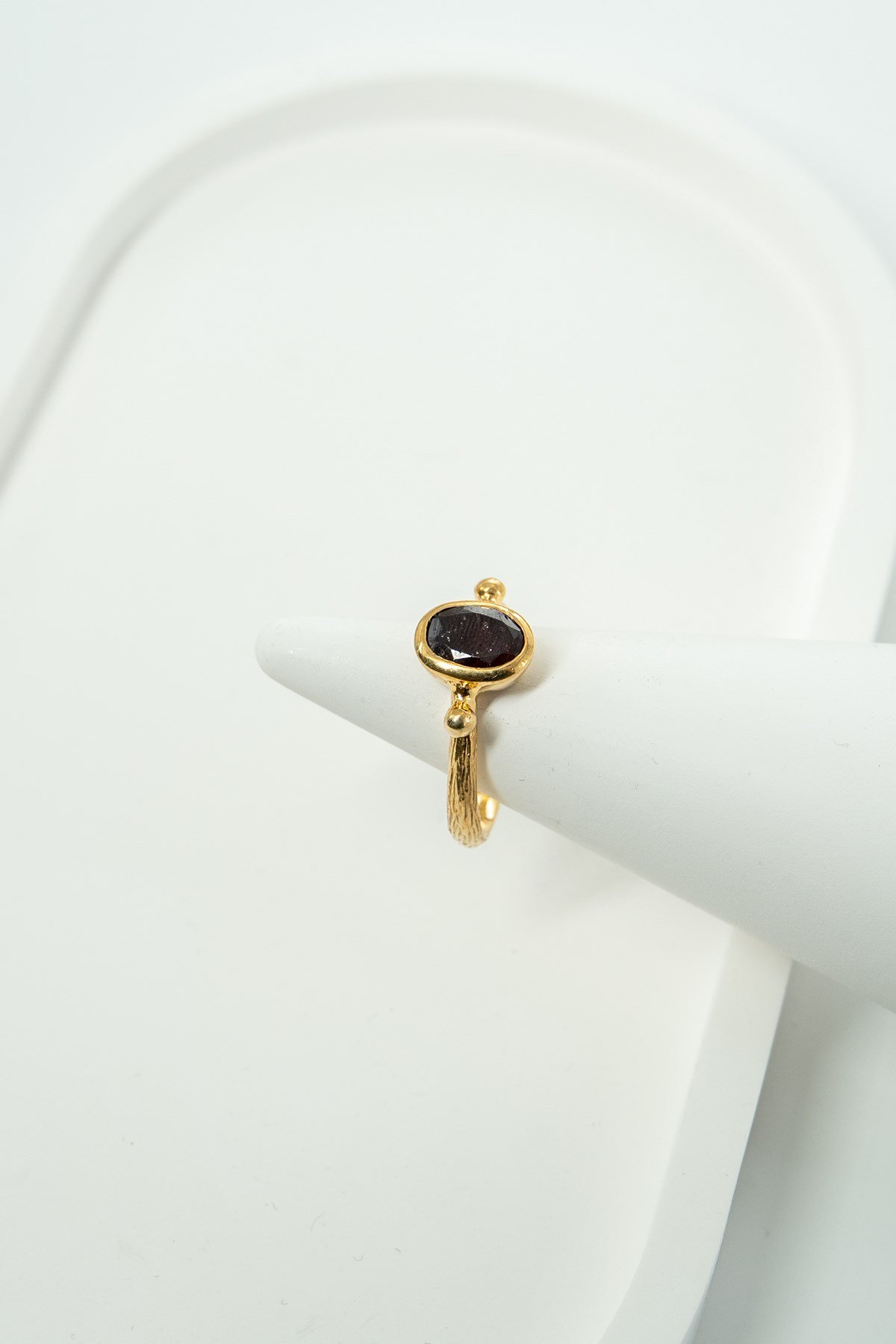 Garnet Taşlı Gümüş Yüzük