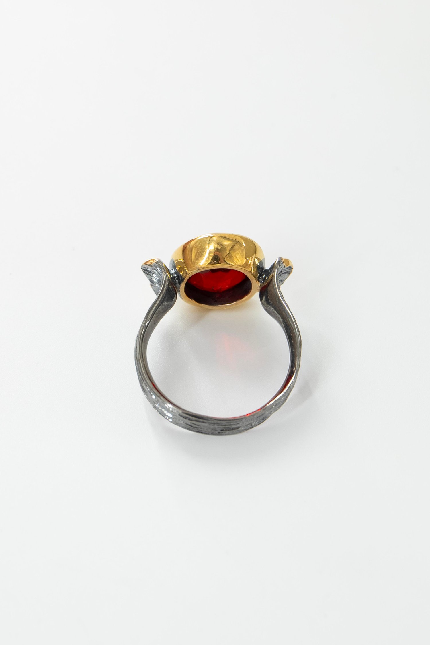 Garnet Taşlı Gümüş Yüzük