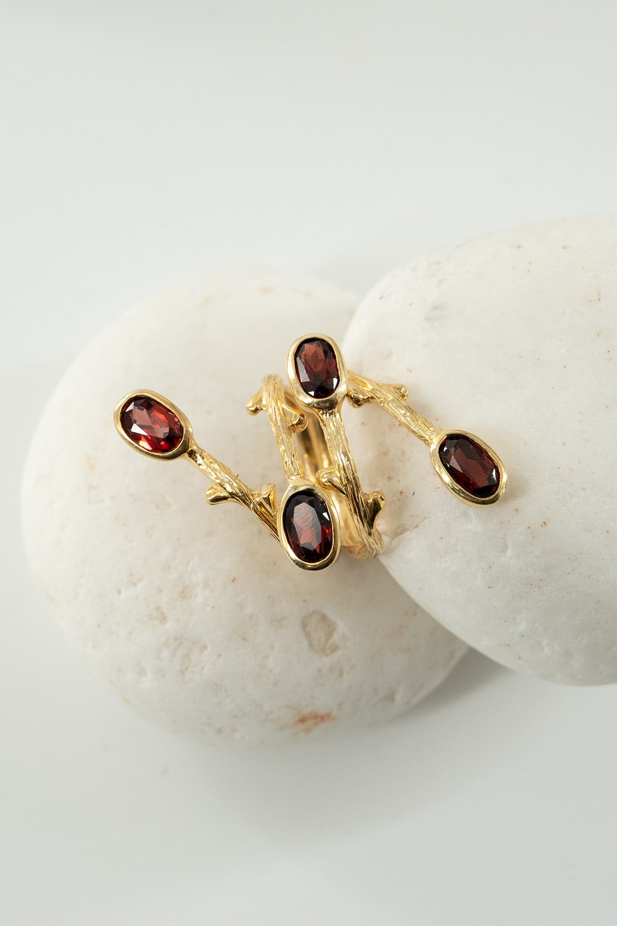 Garnet Taşlı Gümüş Yüzük