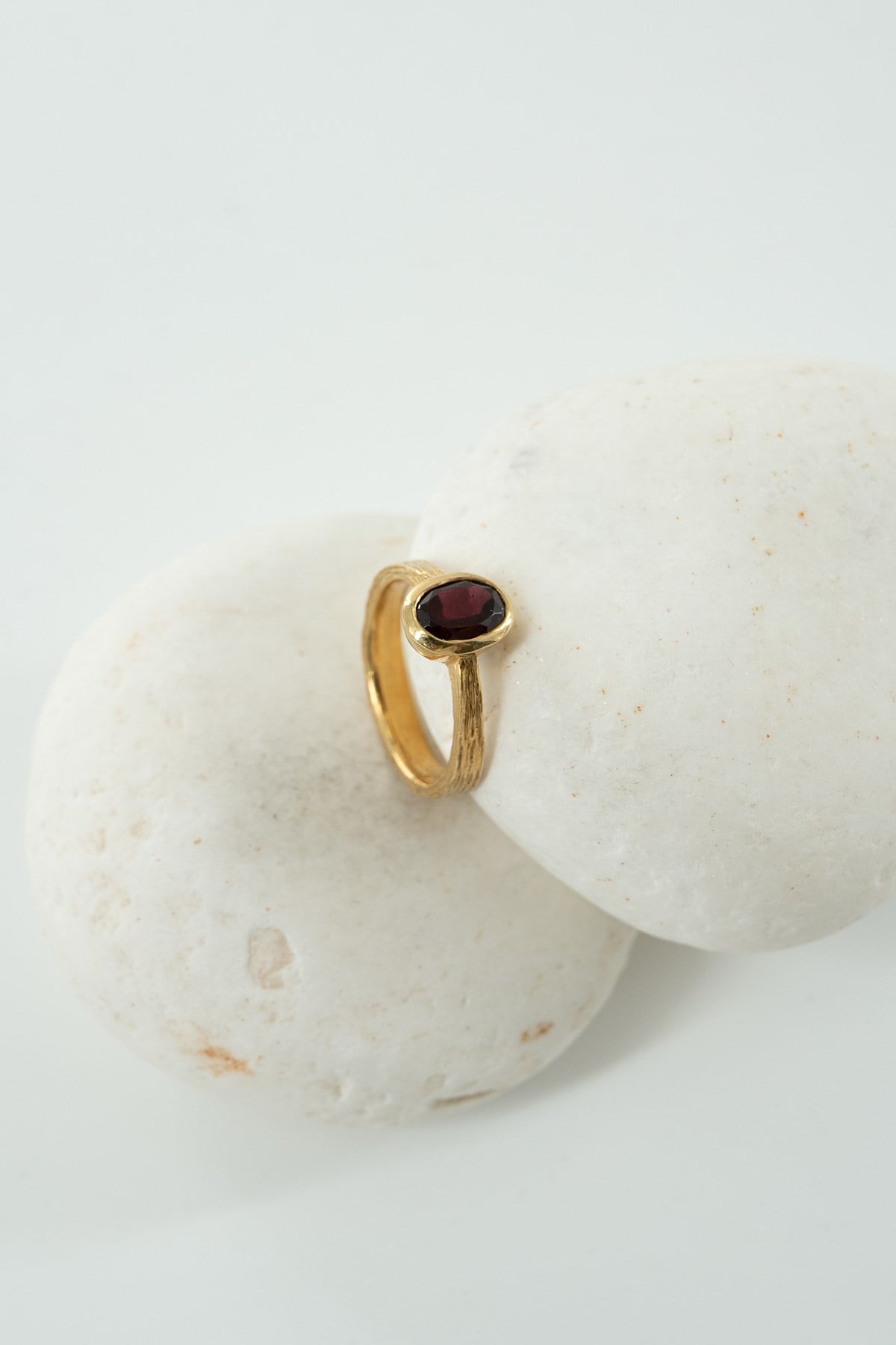 Garnet Taşlı Gümüş Yüzük