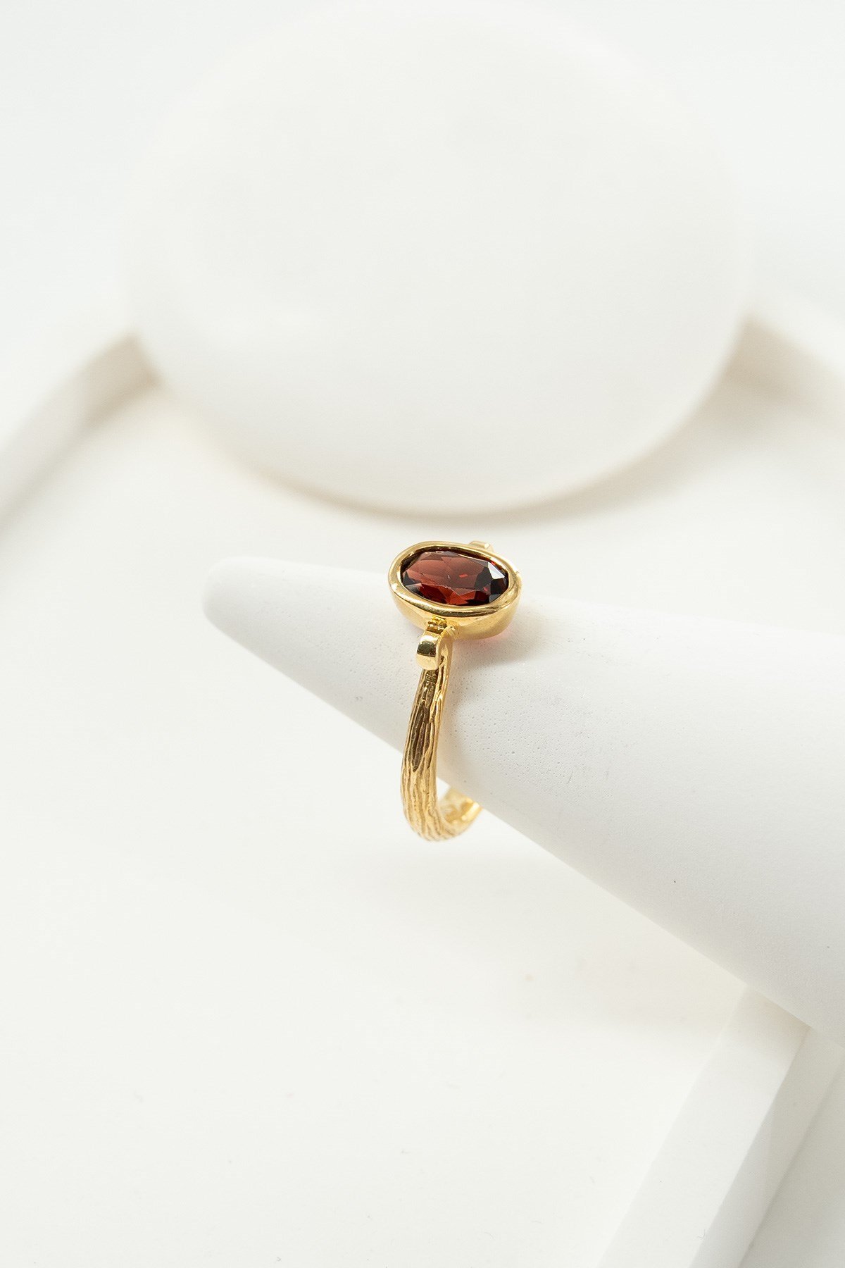 Garnet Taşlı Gümüş Yüzük