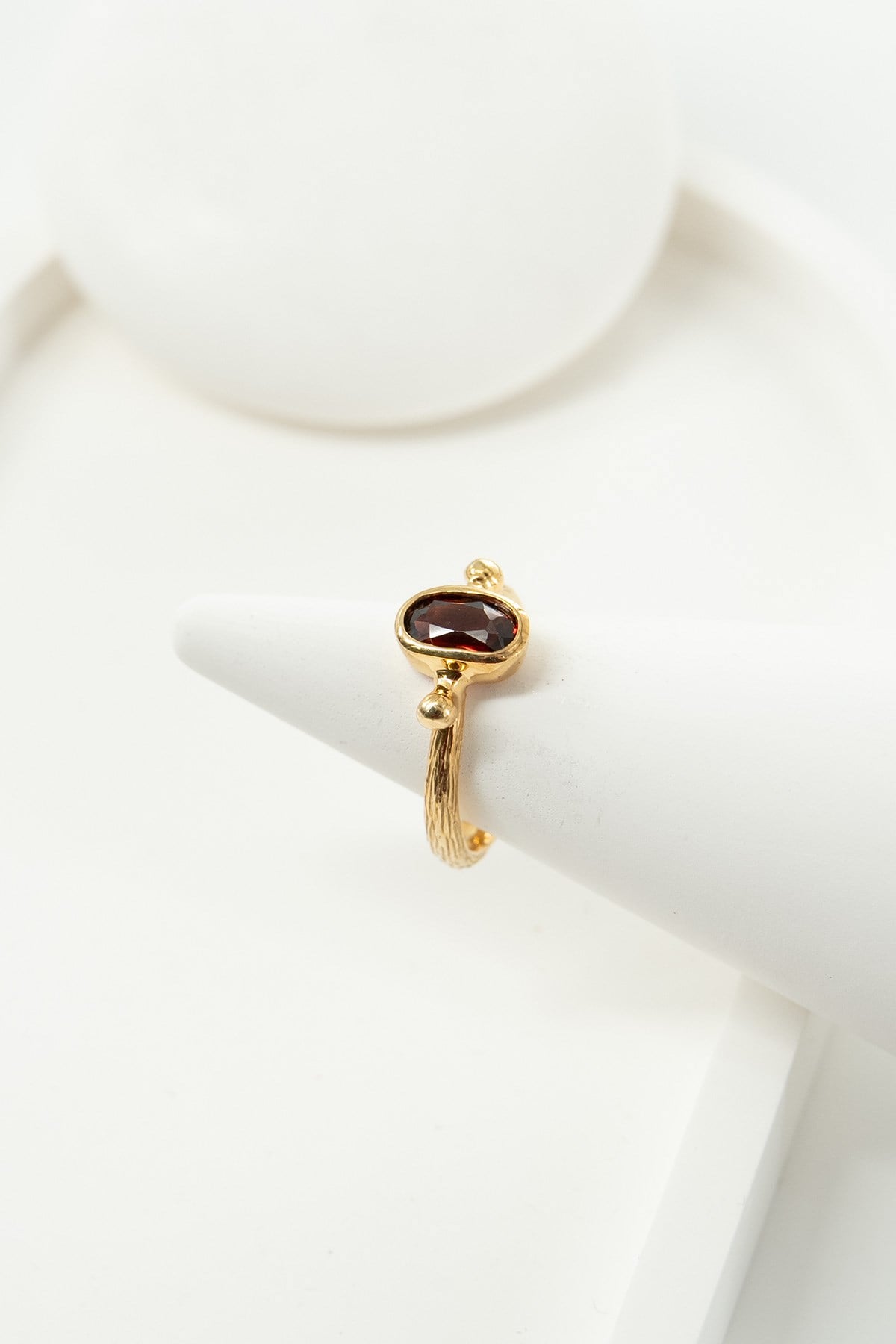Garnet Taşlı Gümüş Yüzük