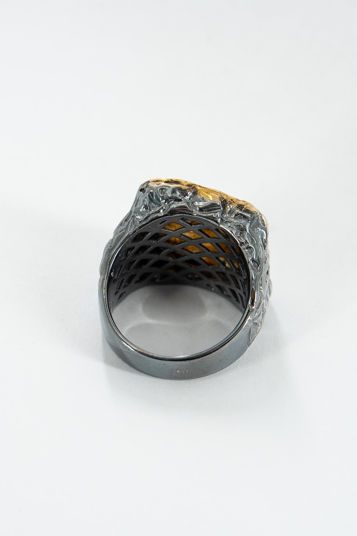Gold Rutil Quartz Gümüş Yüzük