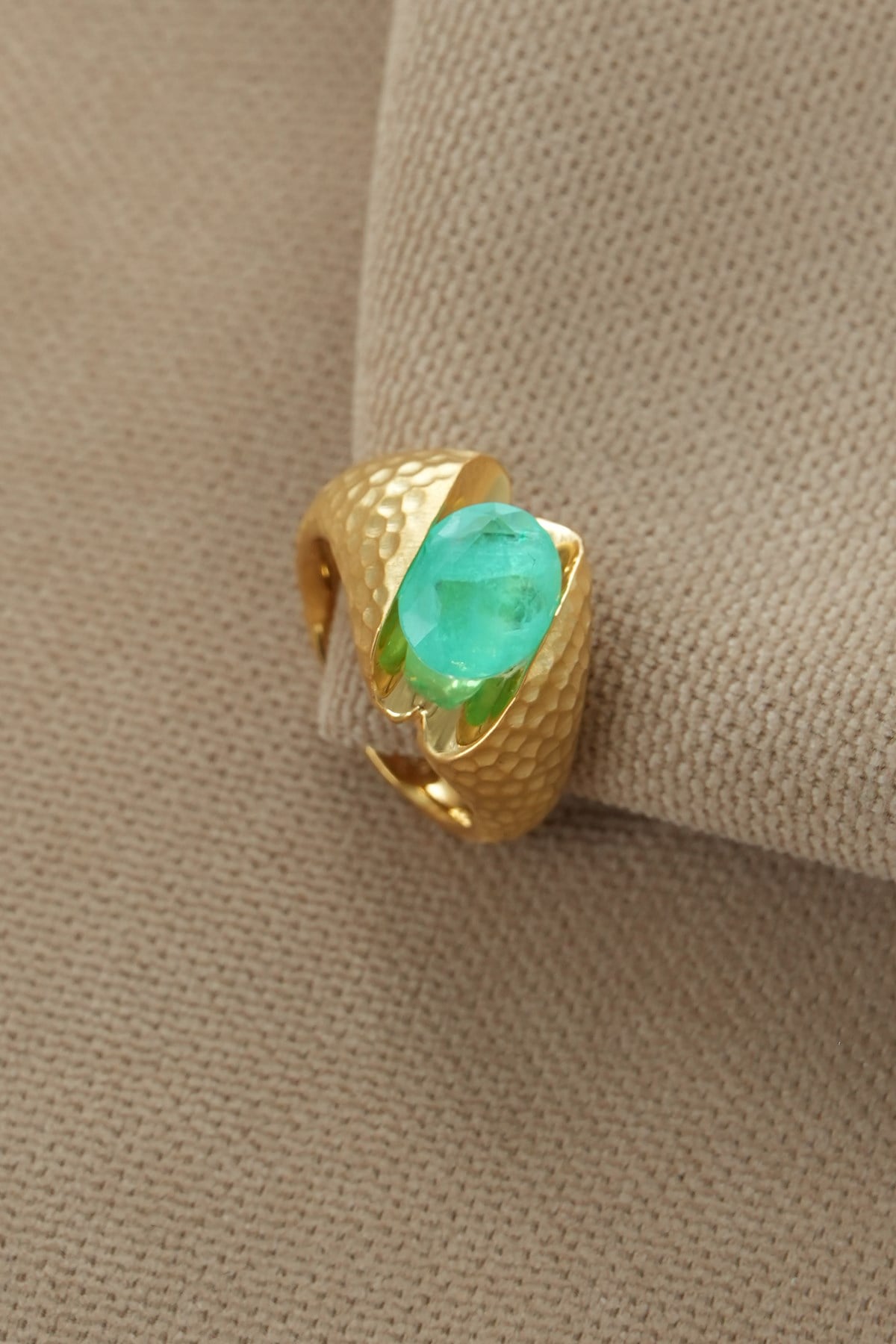 Gold Rutil Quartz Taşlı Gümüş Yüzük