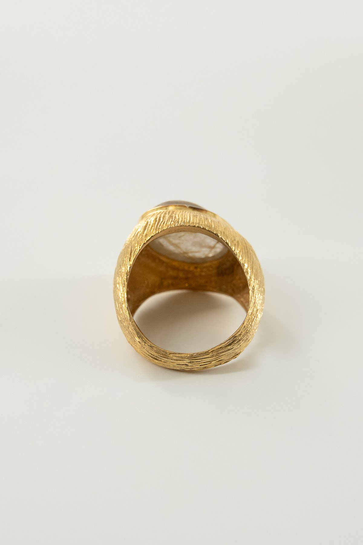 Gold Rutil Quartz Taşlı Gümüş Yüzük