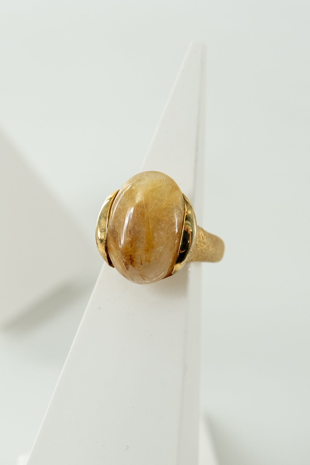 Gold Rutil Quartz Taşlı Gümüş Yüzük