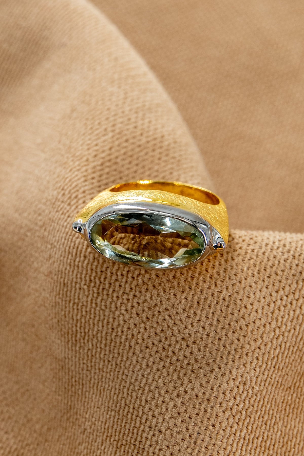 Green Amethyst Taşlı Gümüş Yüzük