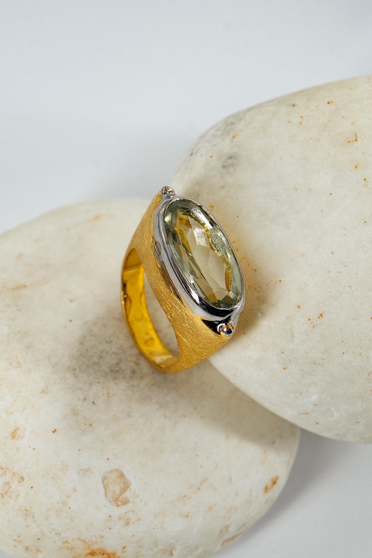 Green Amethyst Taşlı Gümüş Yüzük