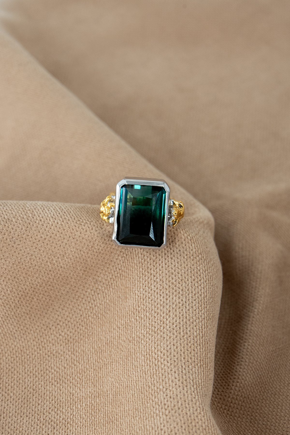 Green Garnet Taşlı Gümüş Yüzük