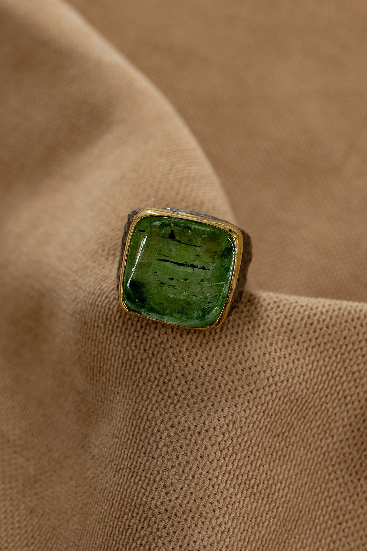 Green Kyanit Taşlı Tasarım Yüzük