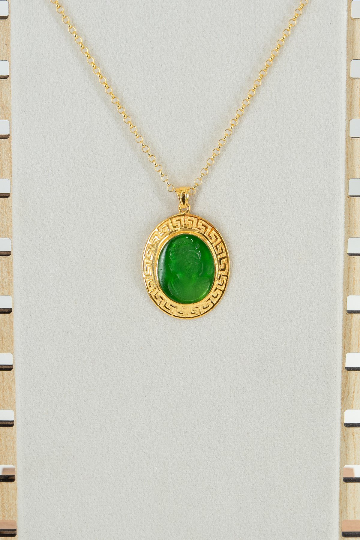 İntaglio Stone Gümüş Kolye